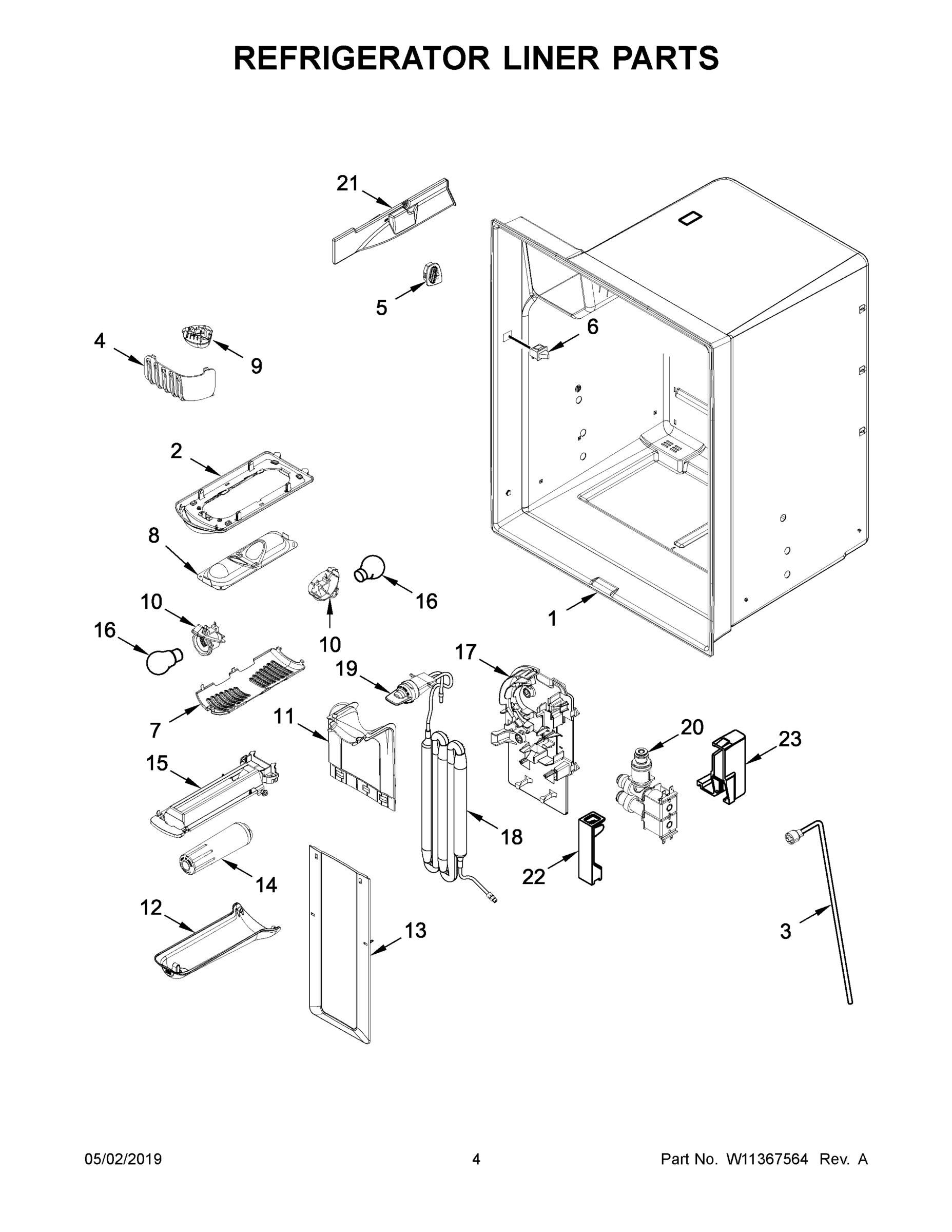 03 - REFRIGERATOR LINER PARTS