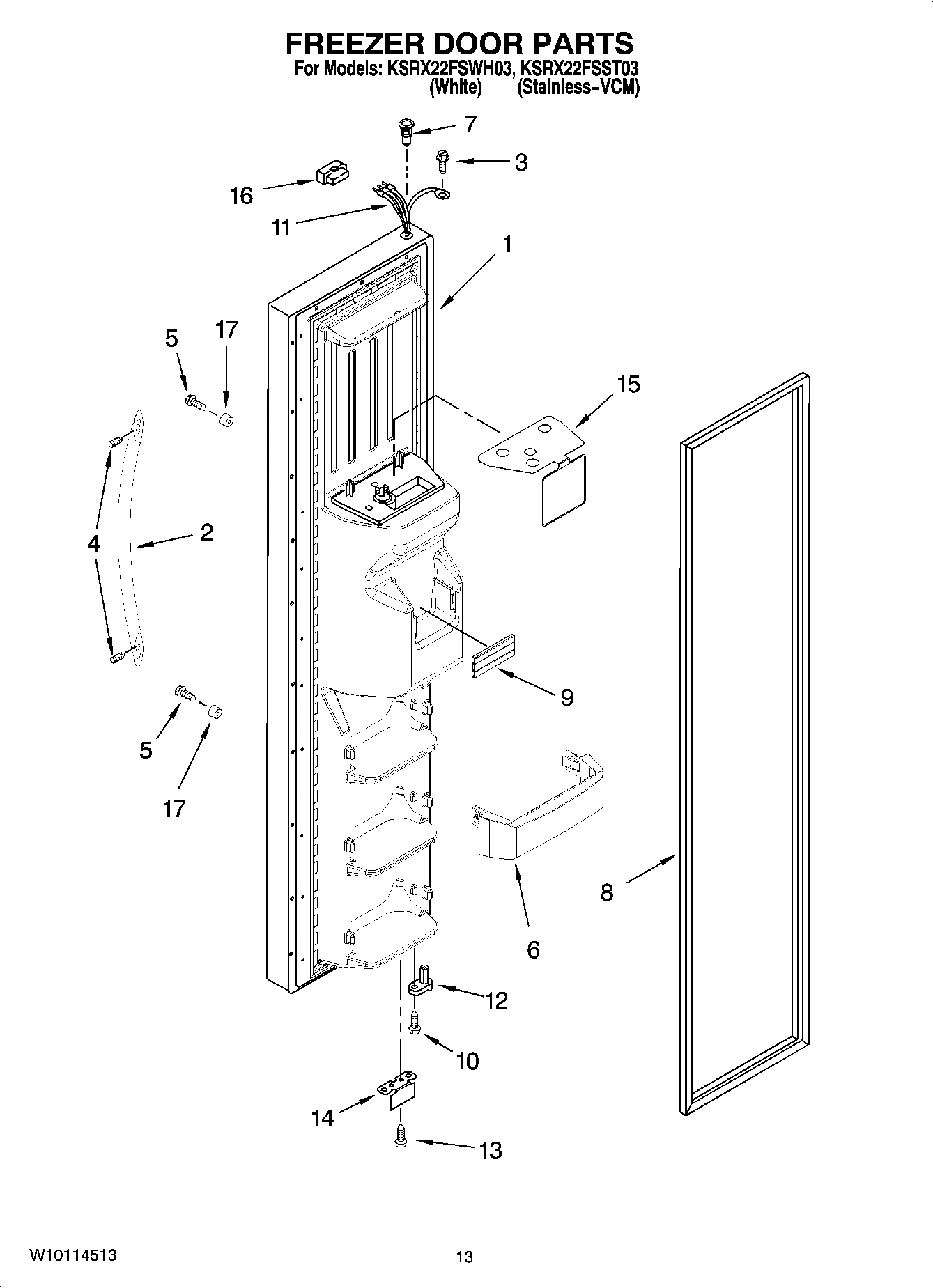 08 - FREEZER DOOR PARTS