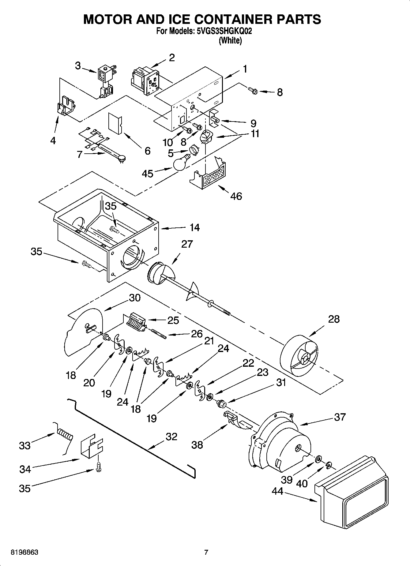 05 - MOTOR AND ICE CONTAINER PARTS