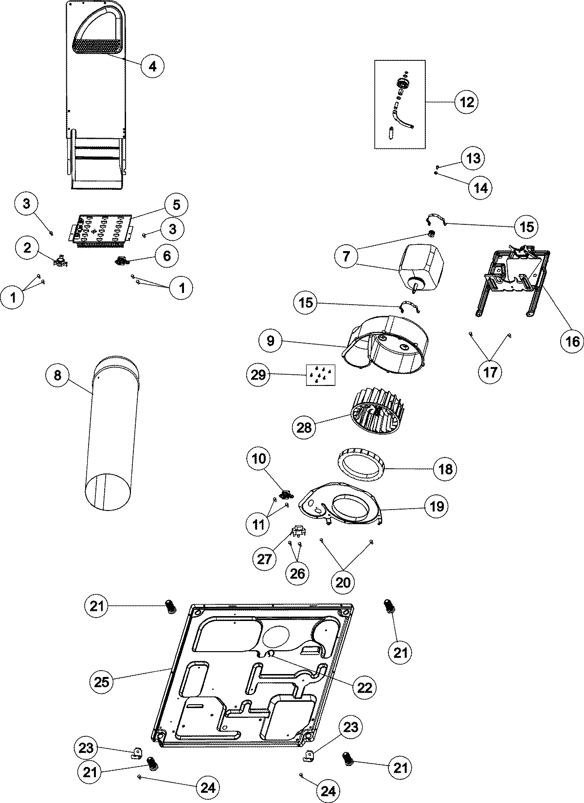 01 - BASE, HEATER & MOTOR