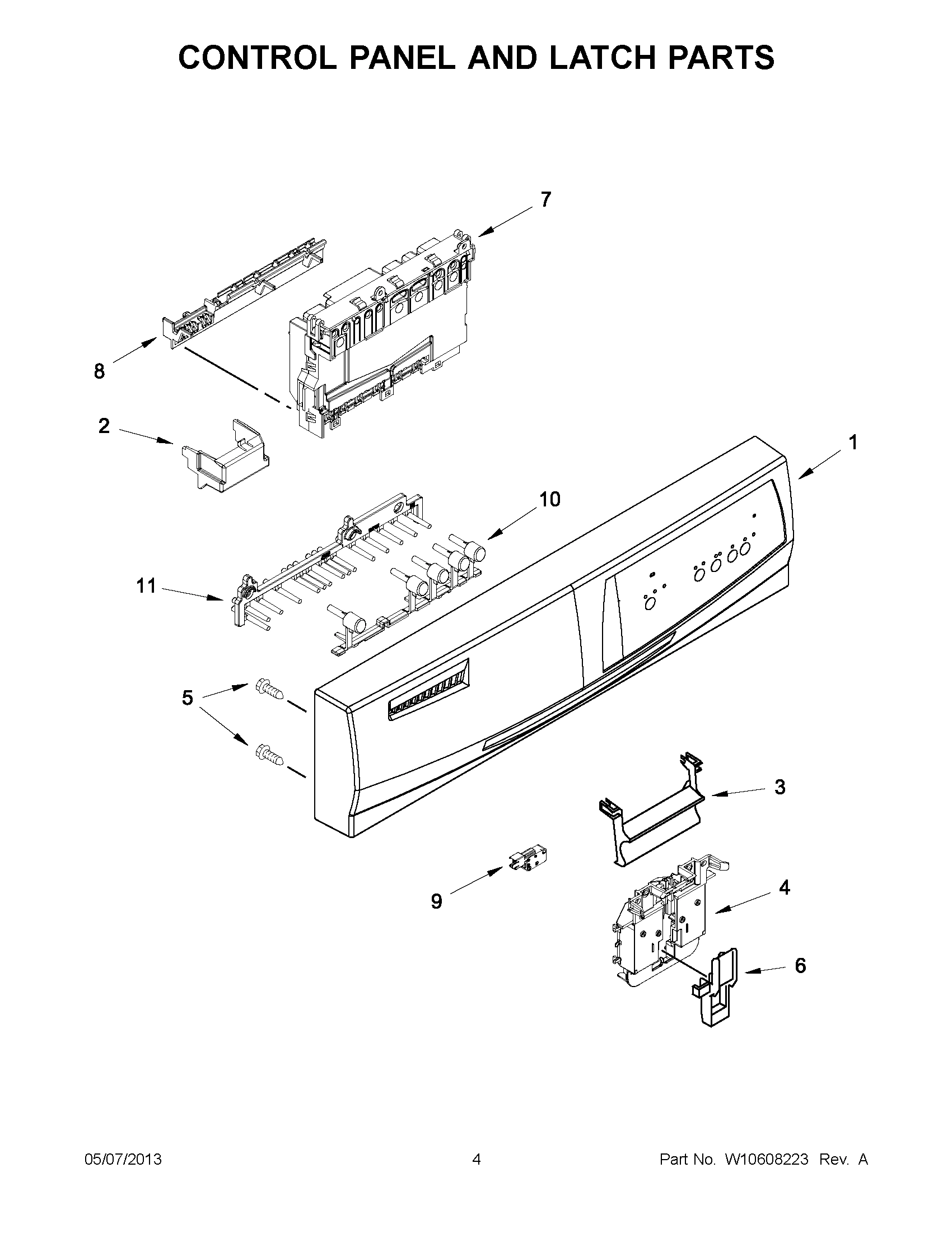 02 - CONTROL PANEL AND LATCH PARTS