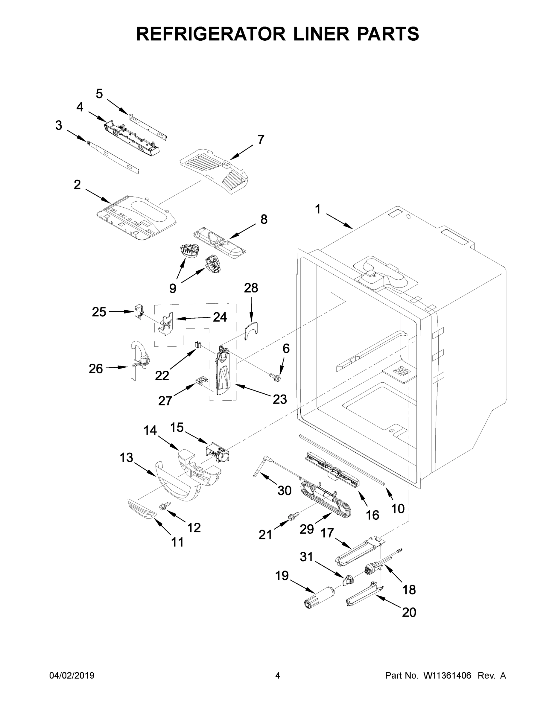 03 - REFRIGERATOR LINER PARTS