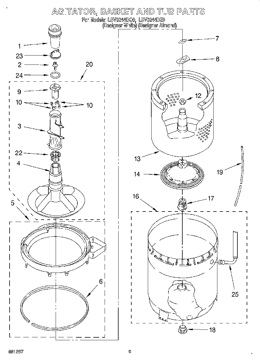 04 - AGITATOR, BASKET AND TUB
