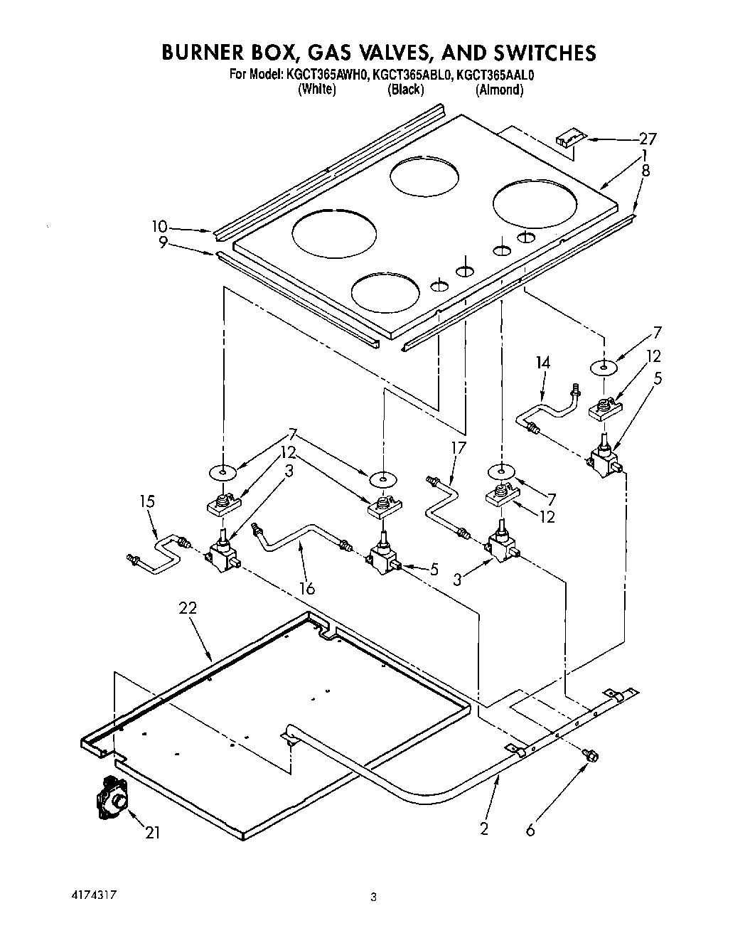 03 - BURNER BOX, GAS VALVES, AND SWITCHES