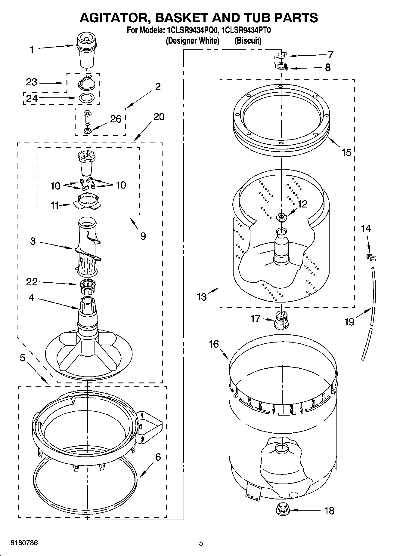 03 - AGITATOR, BASKET AND TUB PARTS
