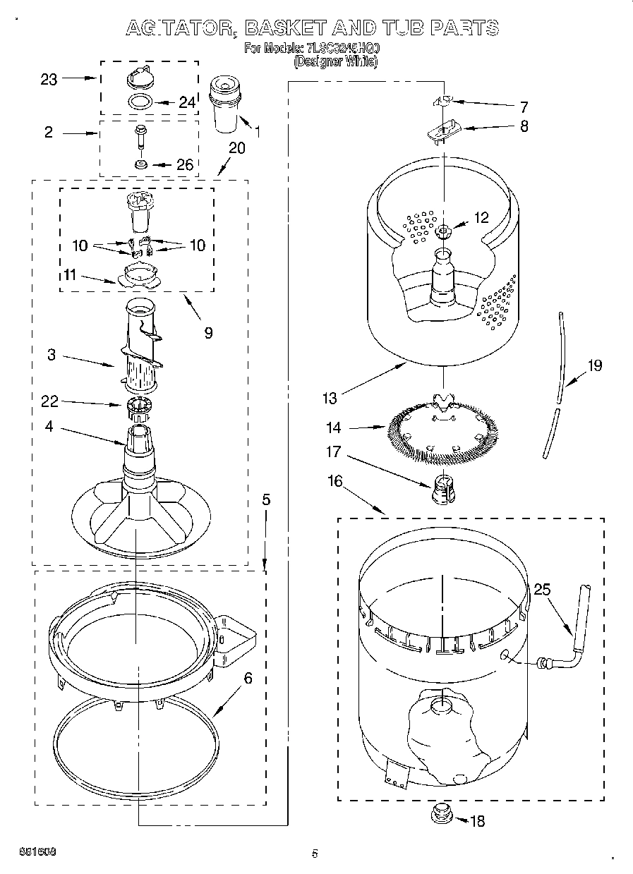 03 - AGITATOR, BASKET AND TUB