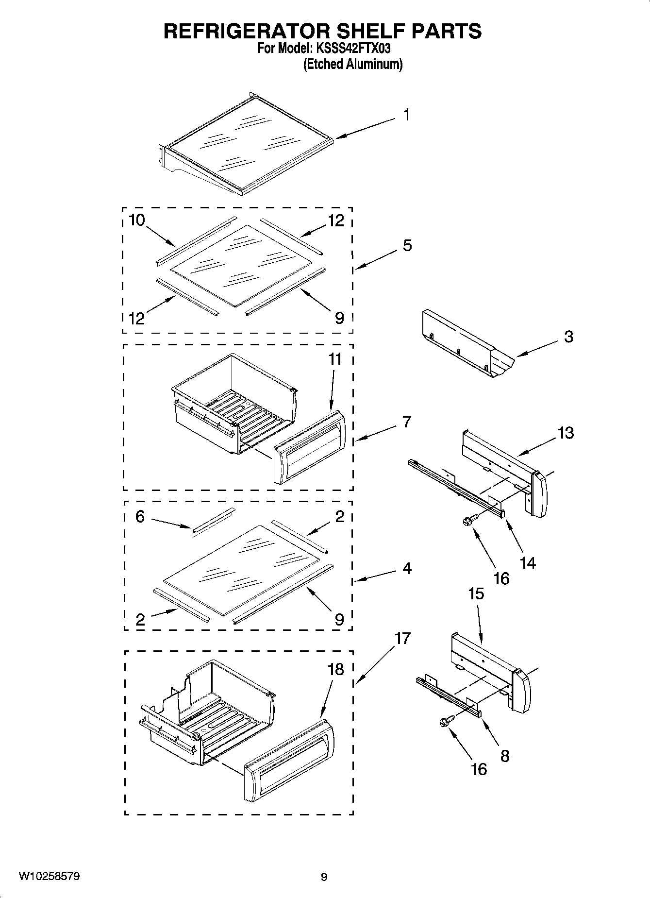 07 - REFRIGERATOR SHELF PARTS