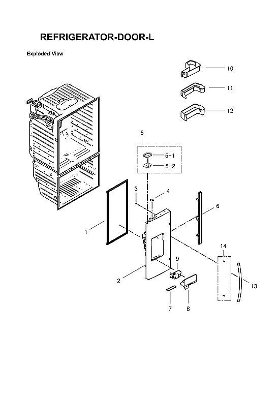 Left Refrigerator Door Parts