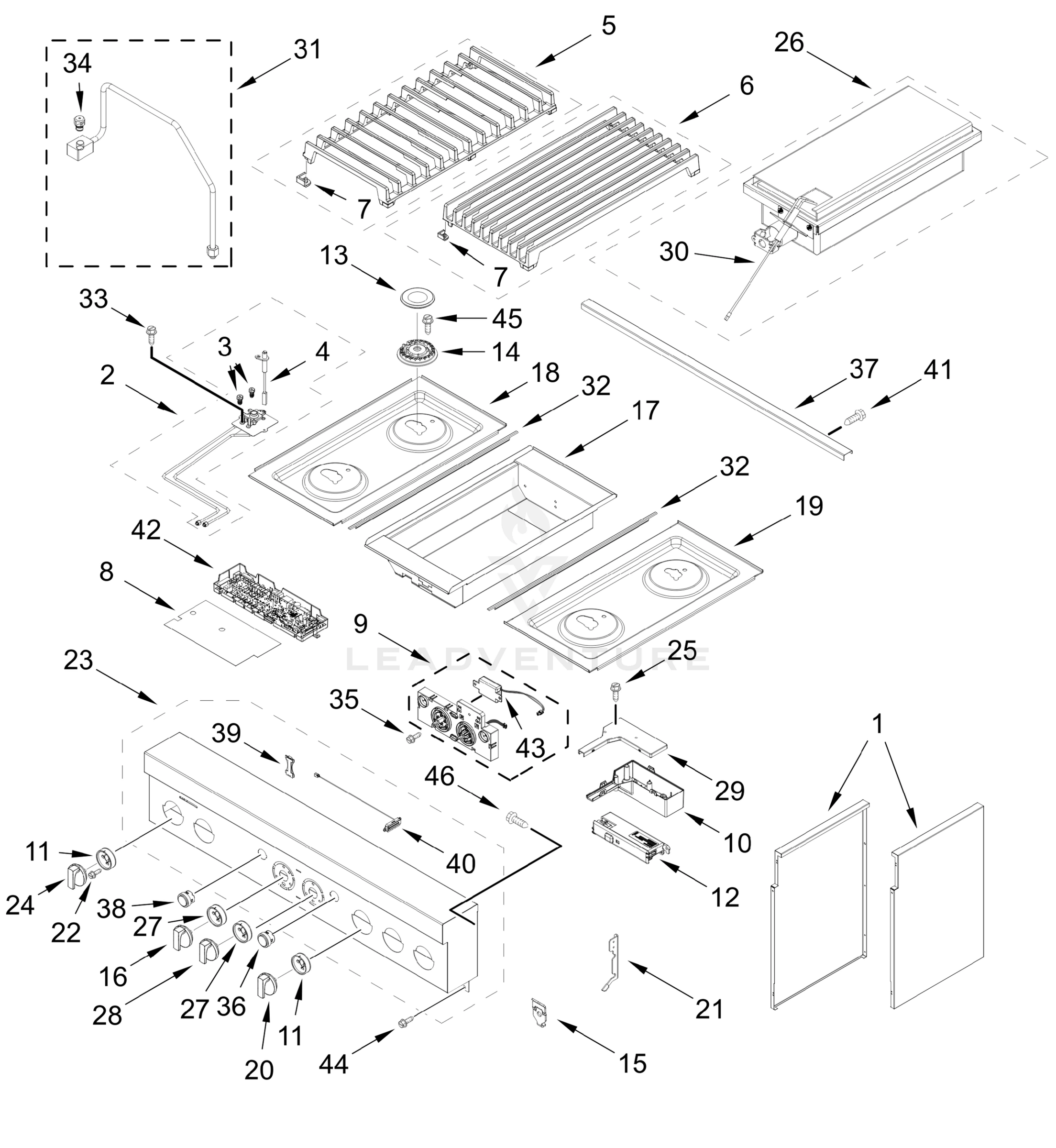 COOKTOP, BURNER, AND GRILL PARTS