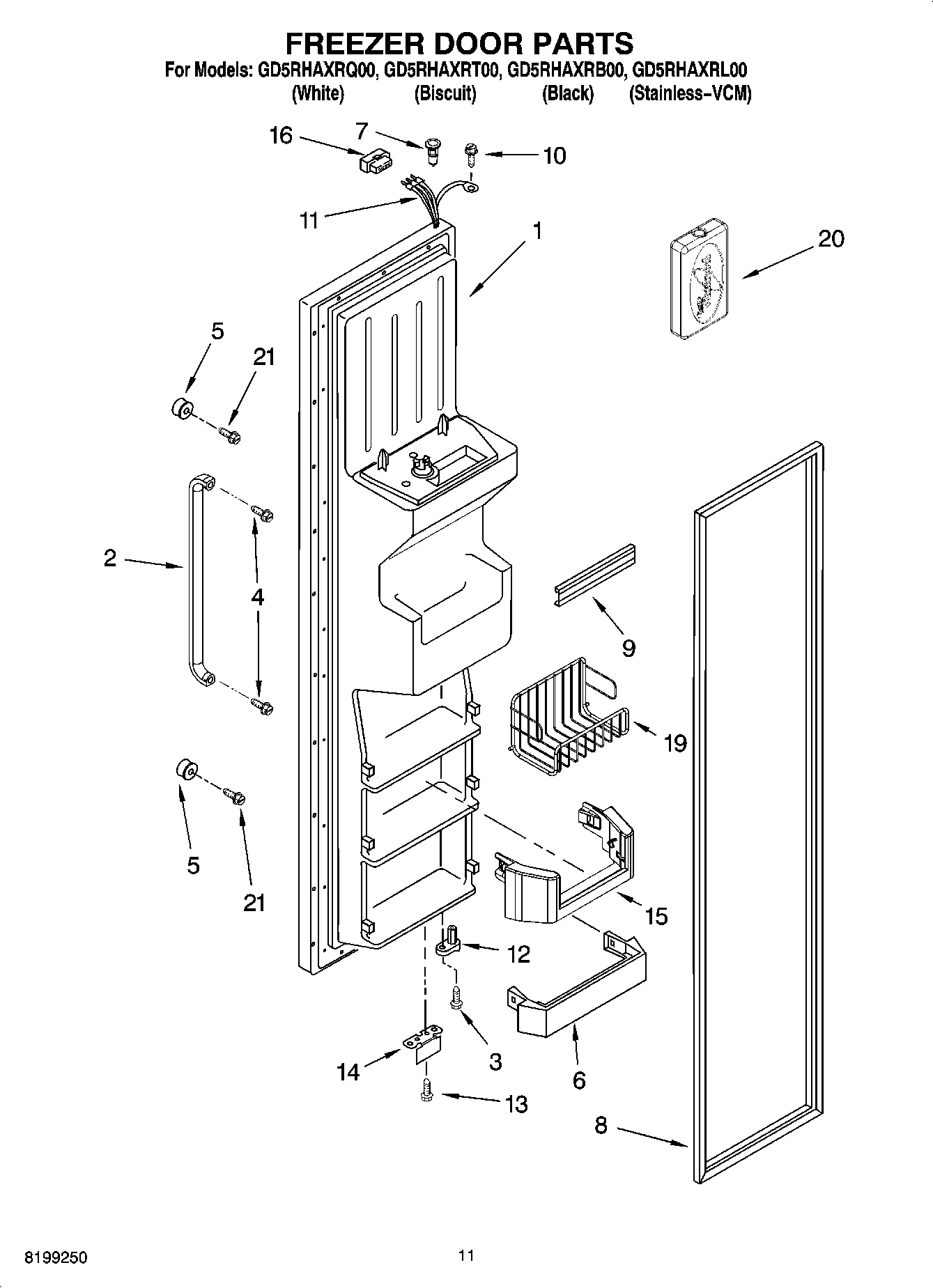 07 - FREEZER DOOR PARTS