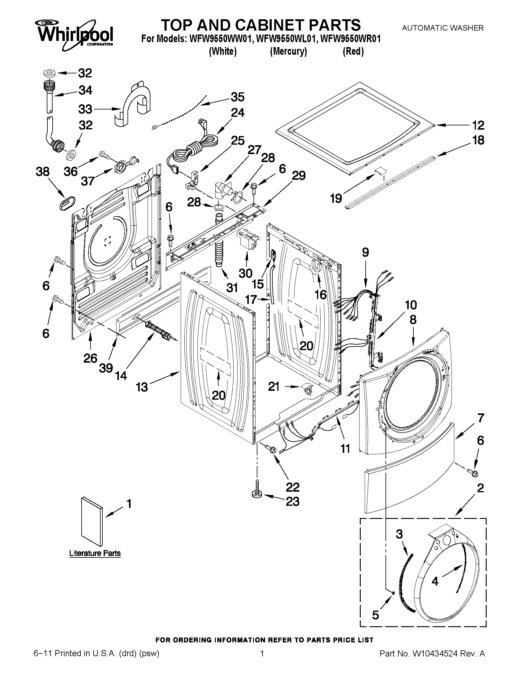 01 - TOP AND CABINET PARTS