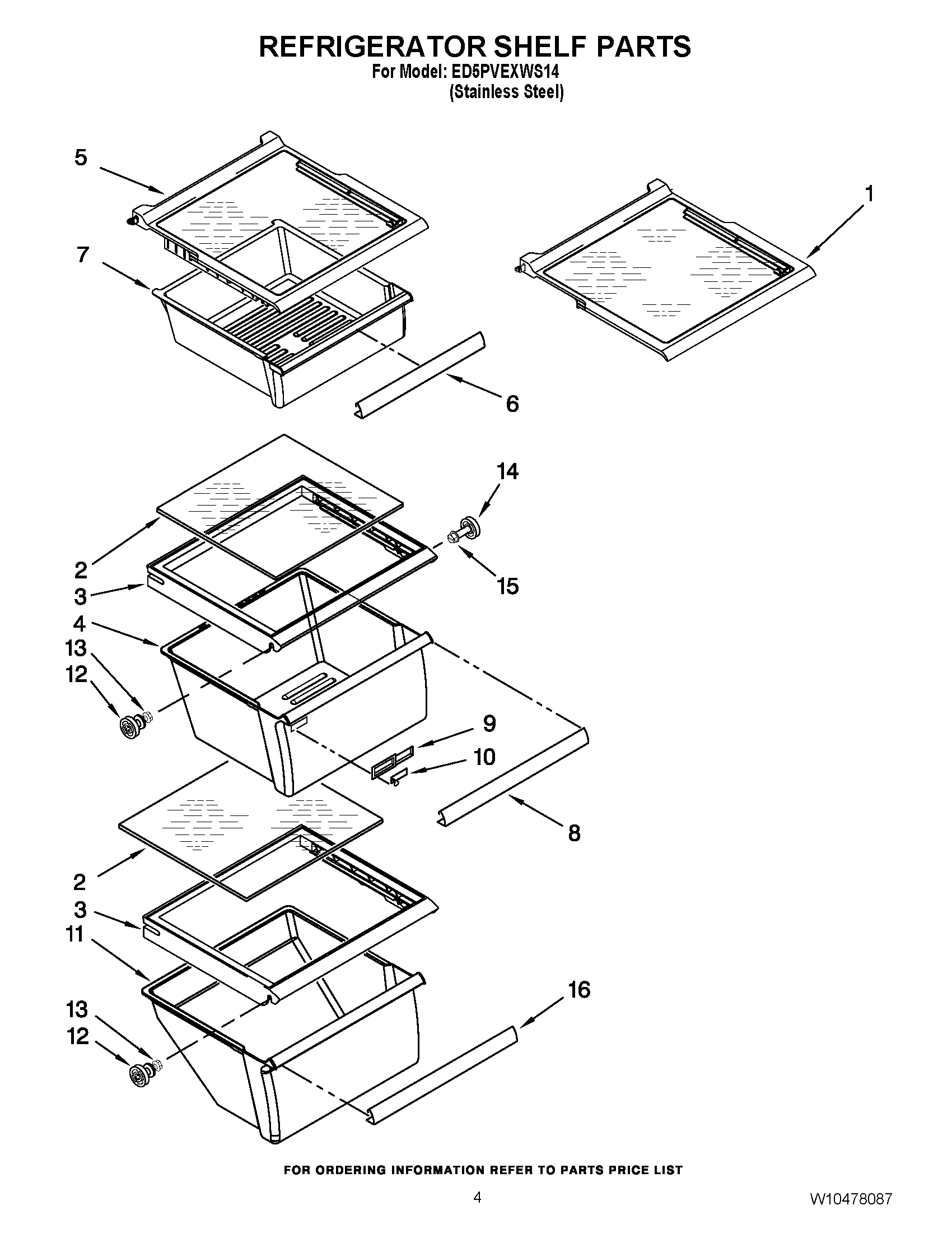 03 - REFRIGERATOR SHELF PARTS