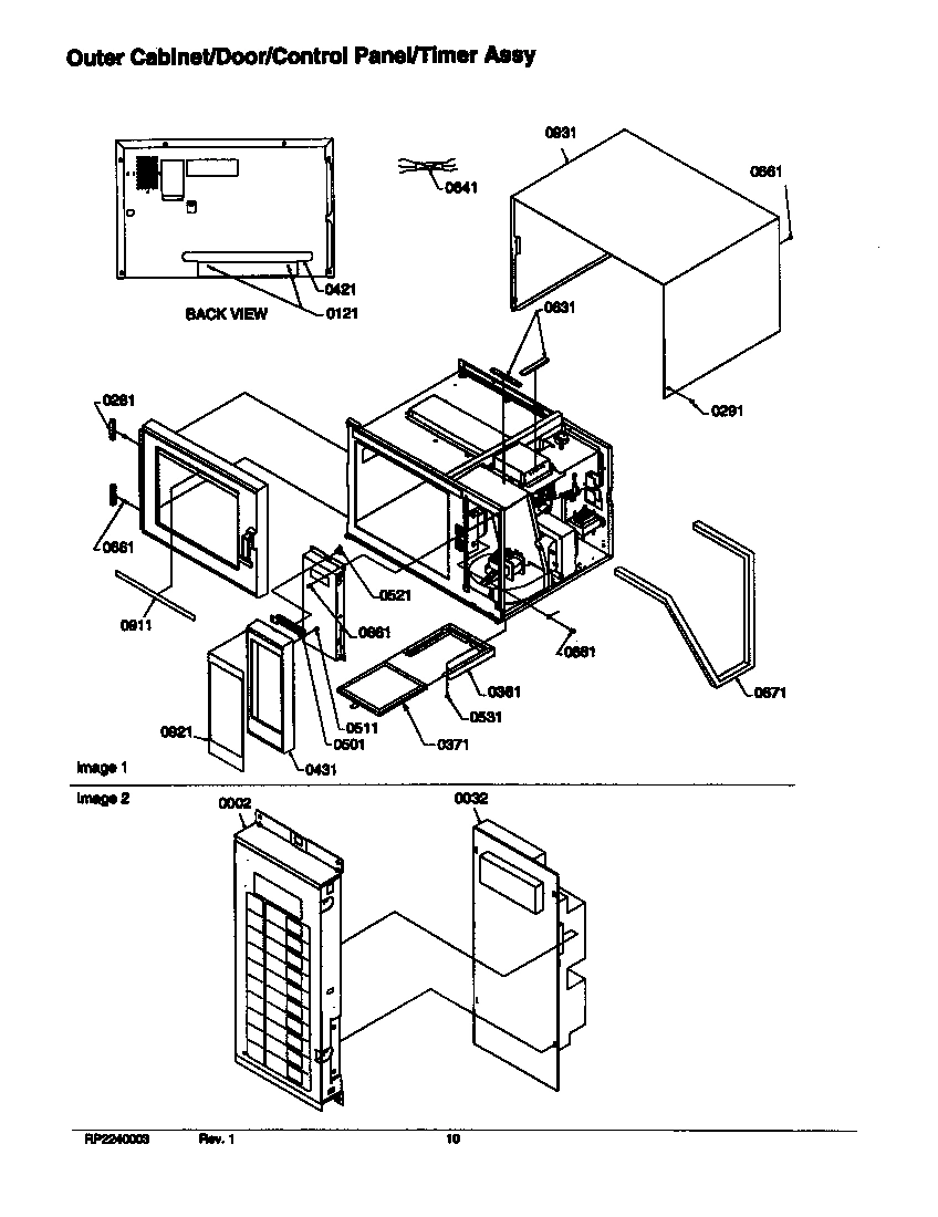 03 - OUTER CABINET/DOOR/CTRL PANEL/TIMER ASSY