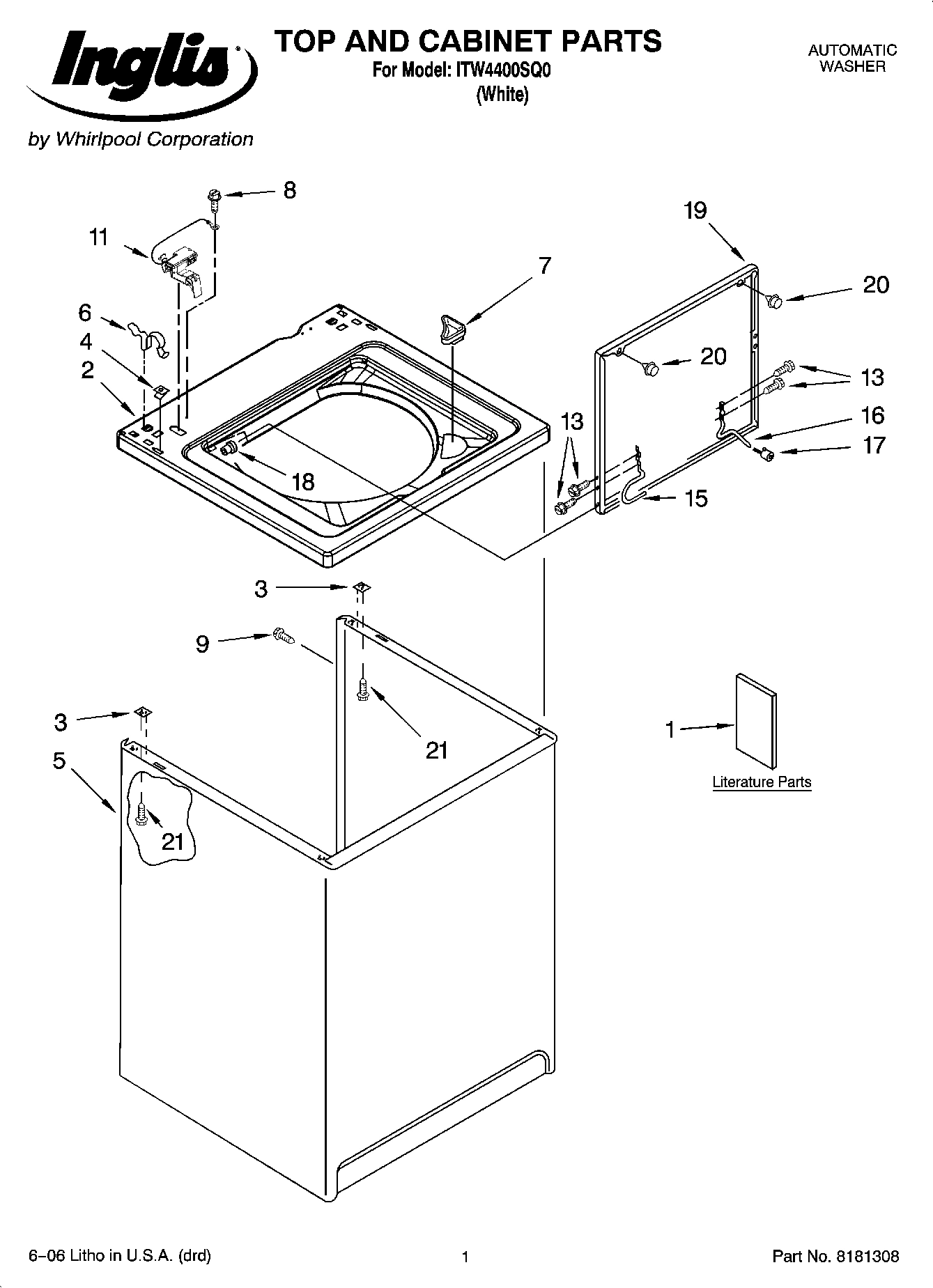 01 - TOP AND CABINET PARTS
