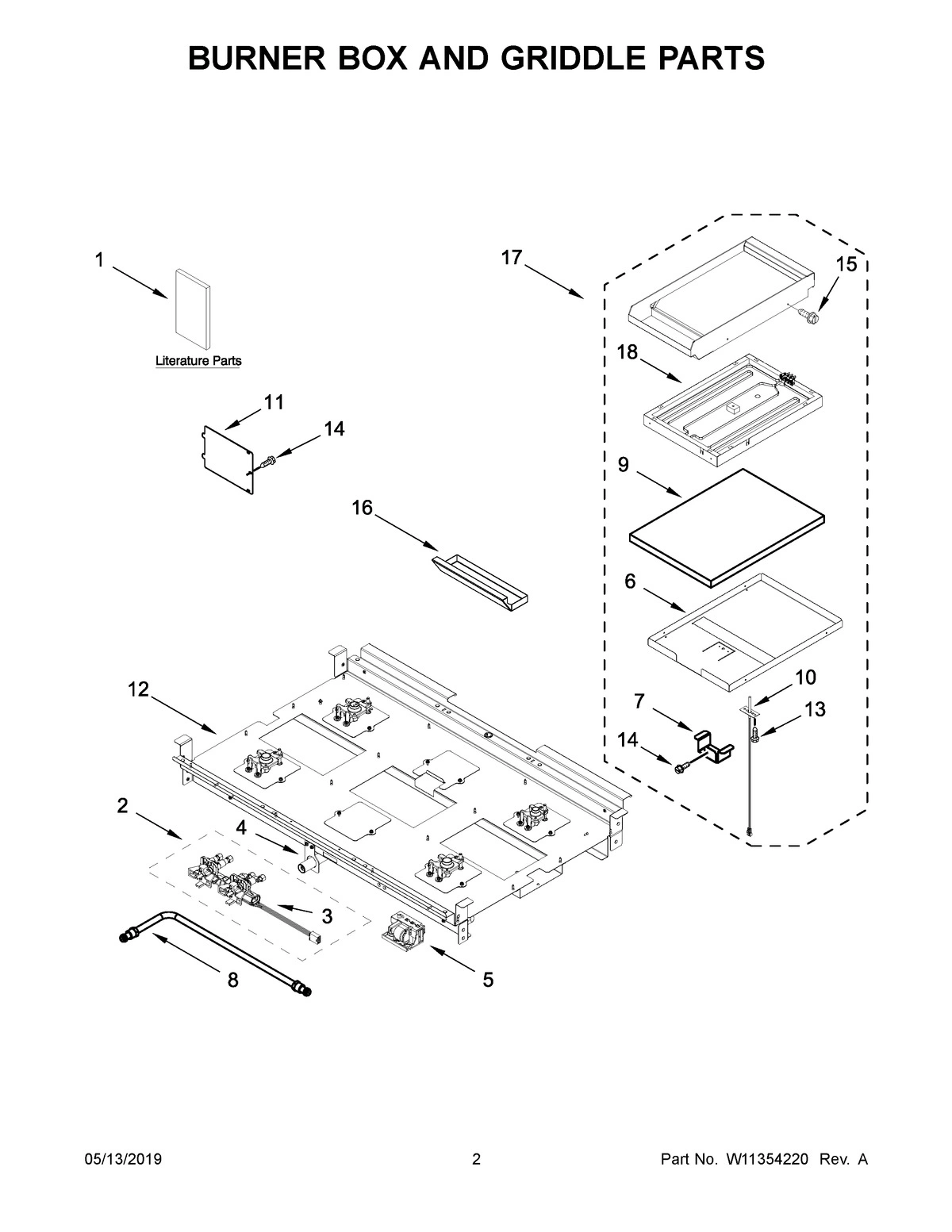 02 - BURNER BOX AND GRIDDLE PARTS