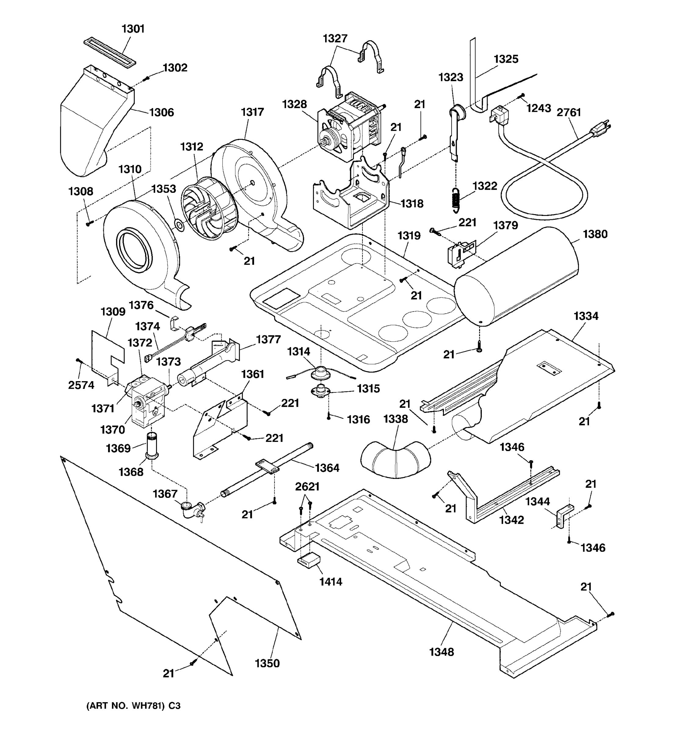 DRYER MOTOR, BLOWER & BELT