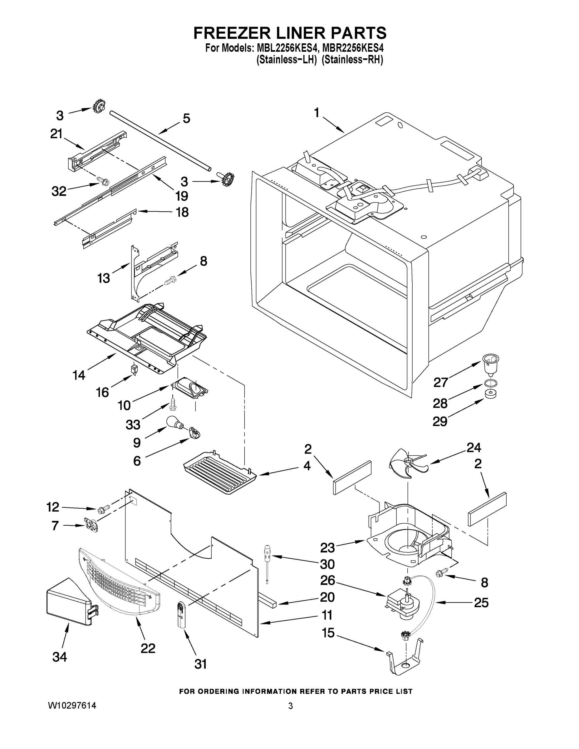 02 - FREEZER LINER PARTS