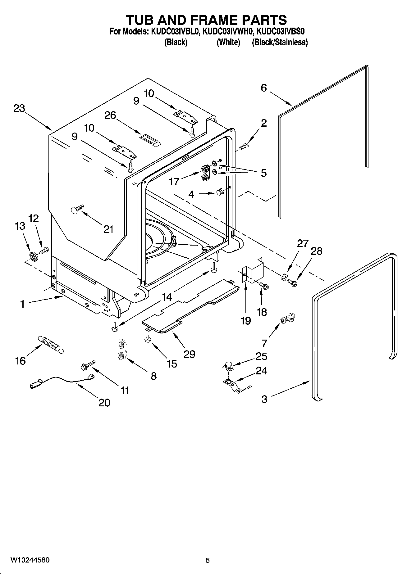 05 - TUB AND FRAME PARTS