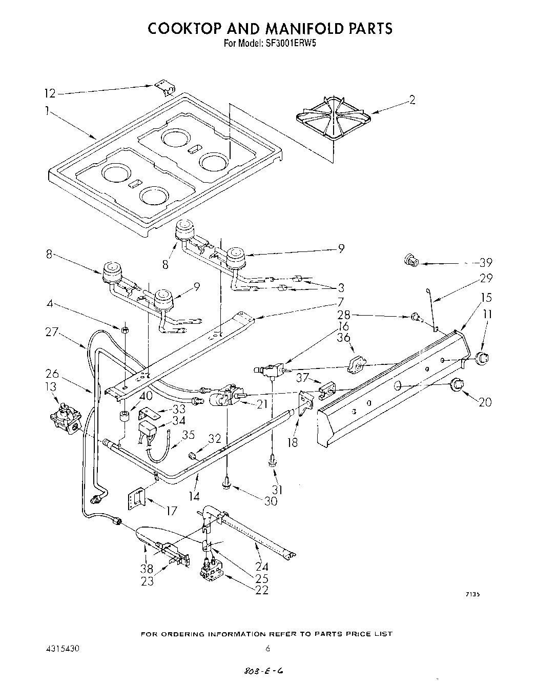05 - COOK TOP AND MANIFOLD , LITERATURE