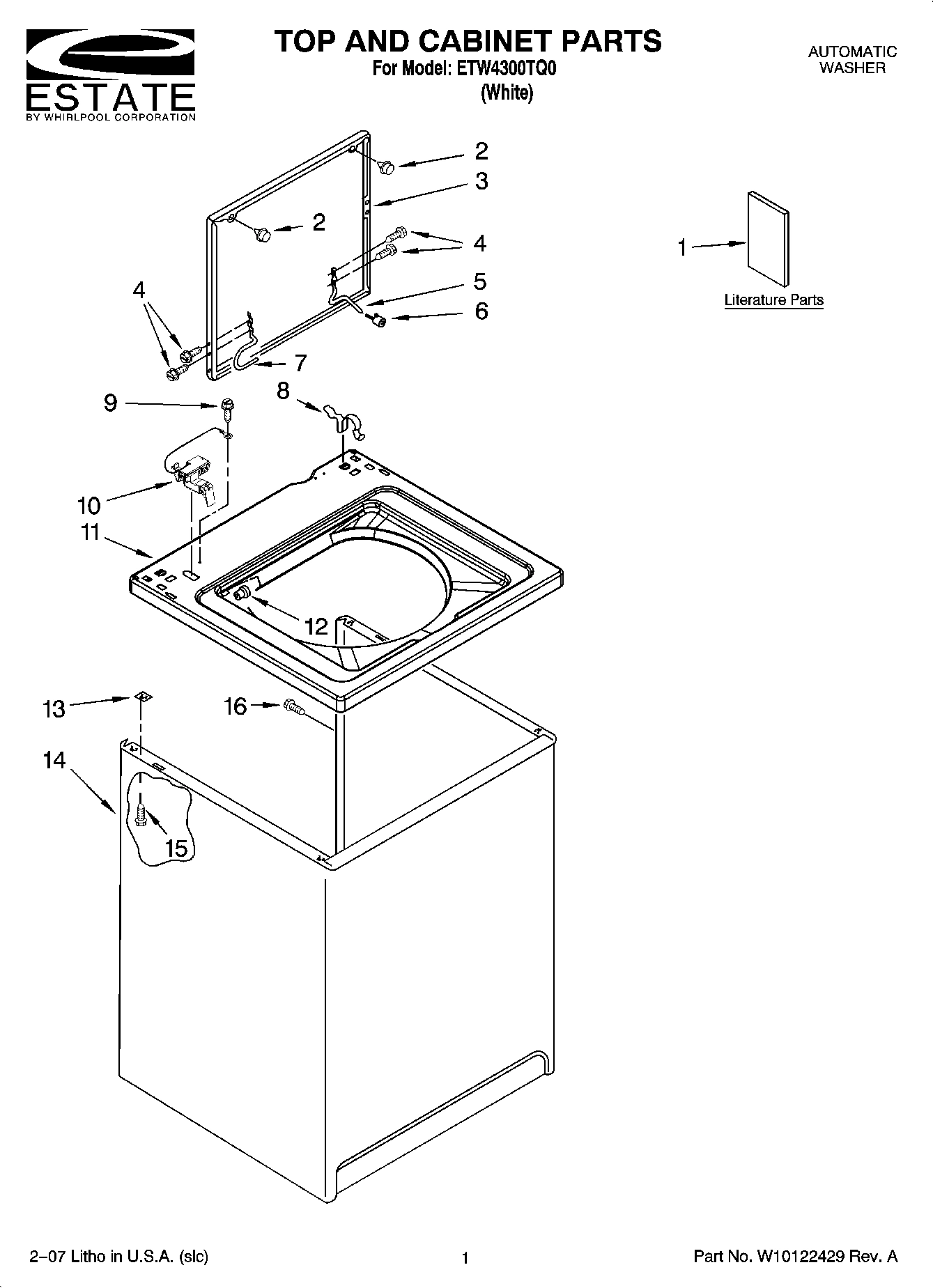 01 - TOP AND CABINET PARTS