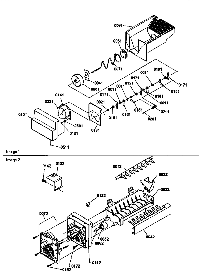 07 - ICE BUCKET AUGER AND ICE MAKER PARTS
