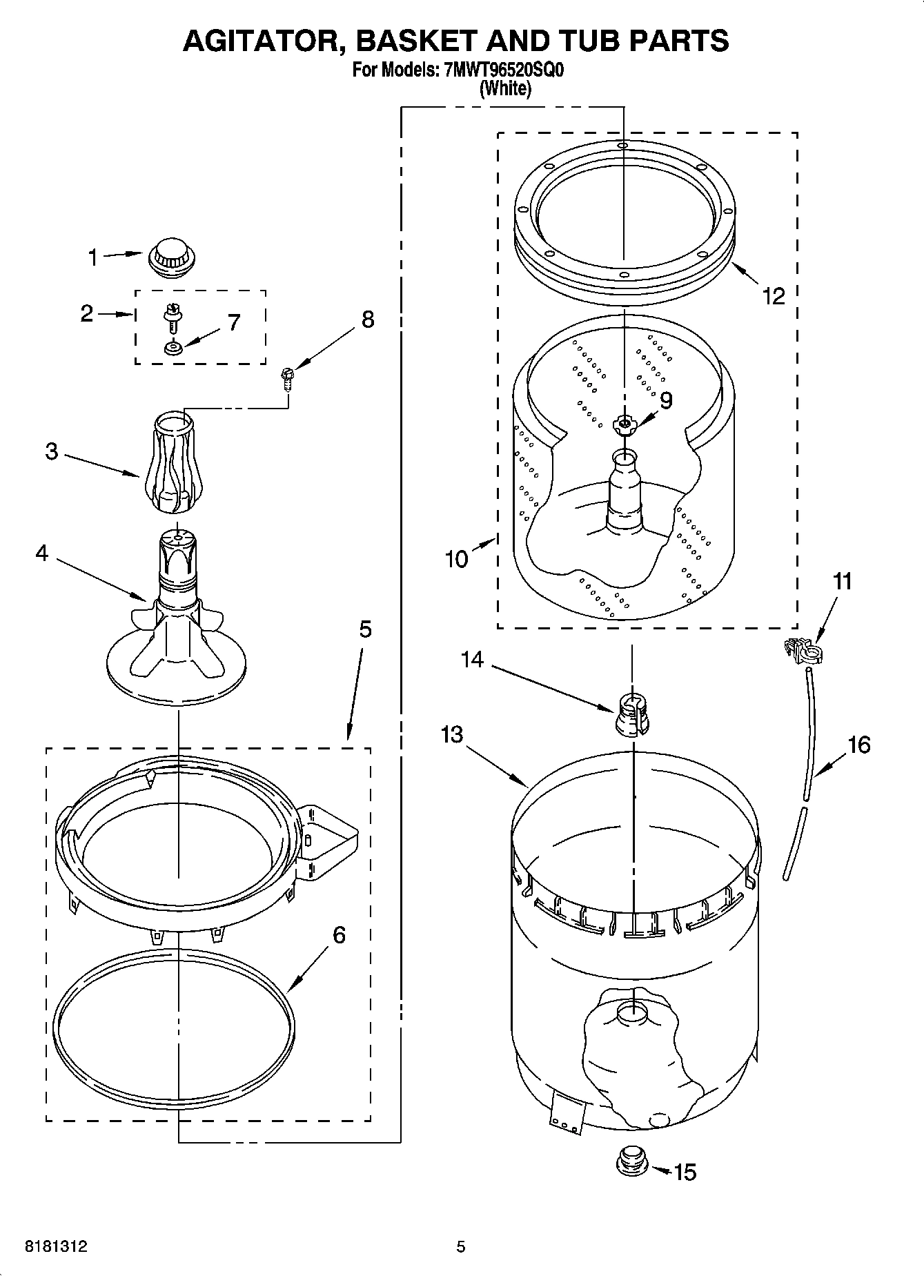 03 - AGITATOR, BASKET AND TUB PARTS