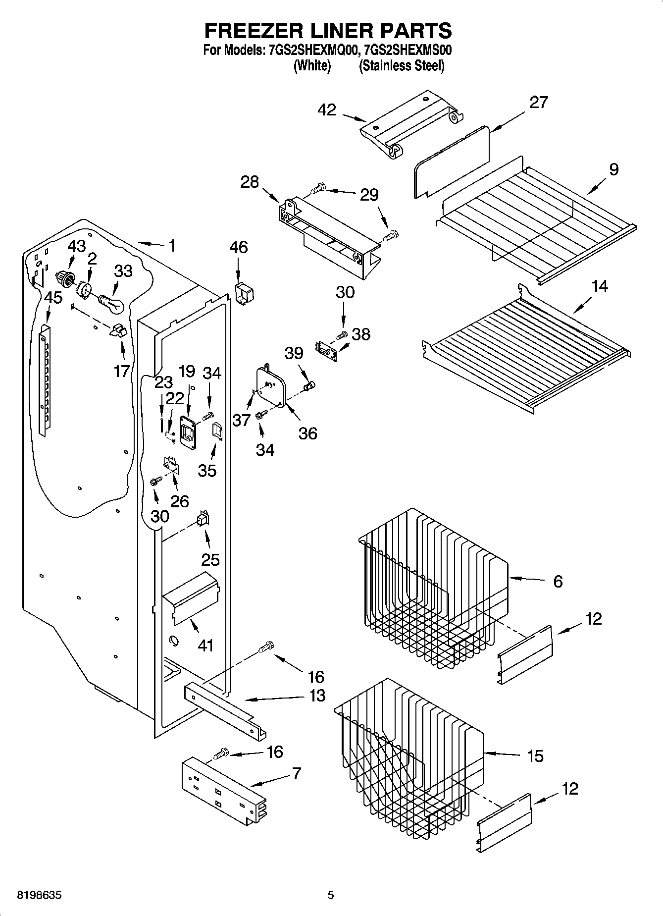04 - FREEZER LINER PARTS