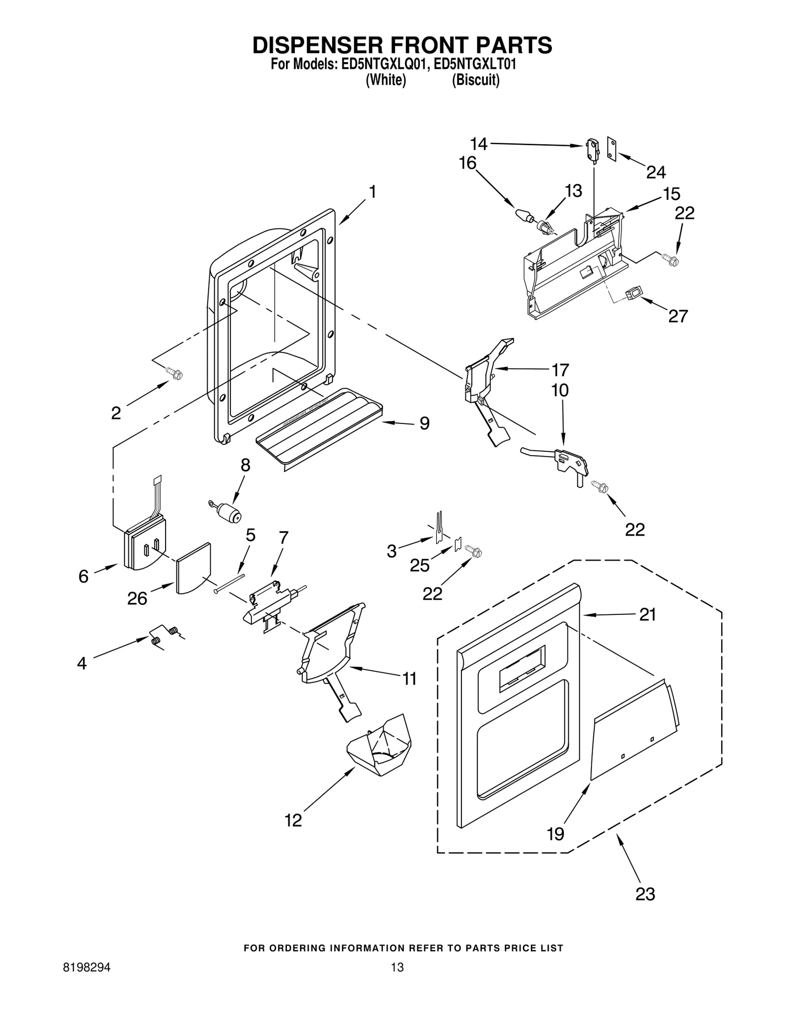 DISPENSER FRONT PARTS