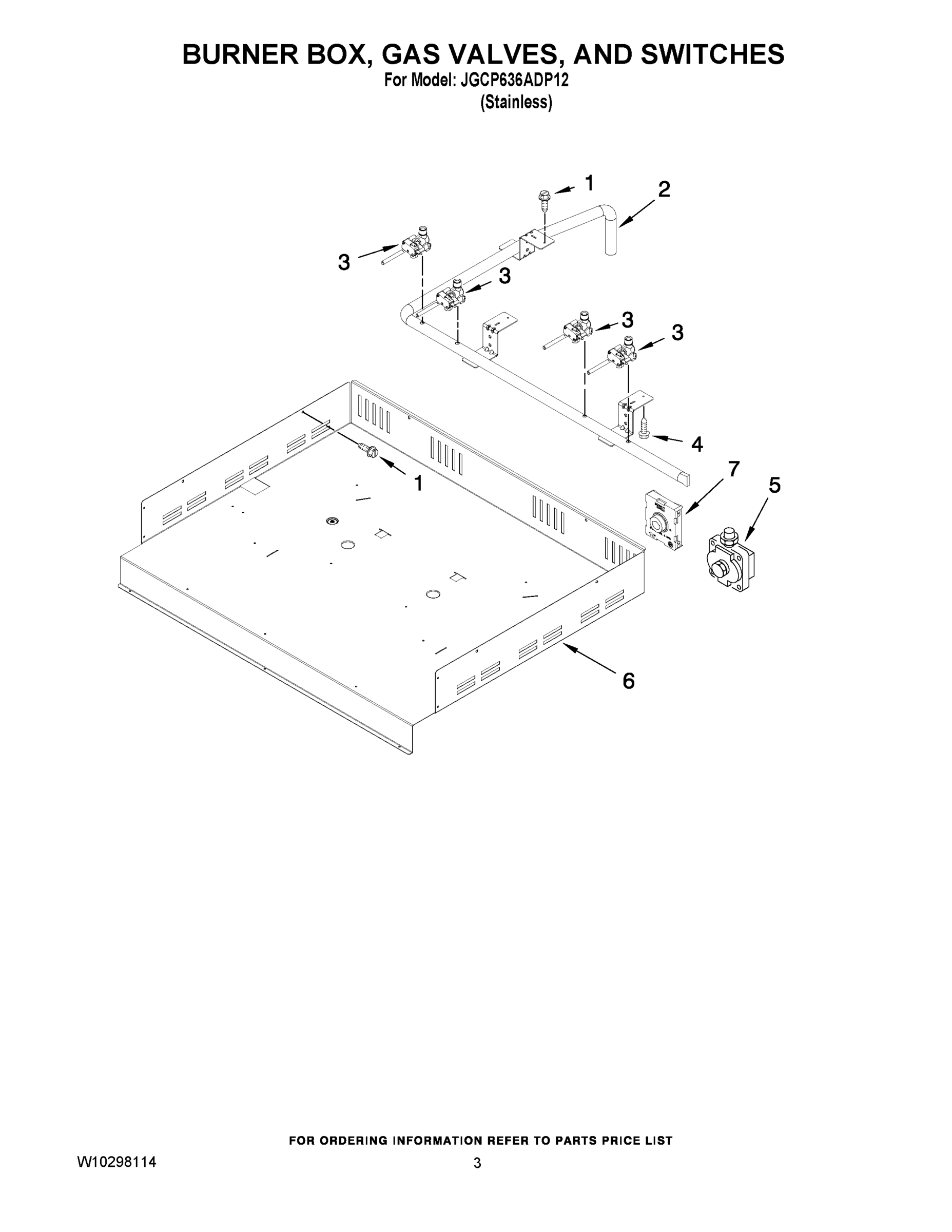 02 - BURNER BOX, GAS VALVES, AND SWITCHES