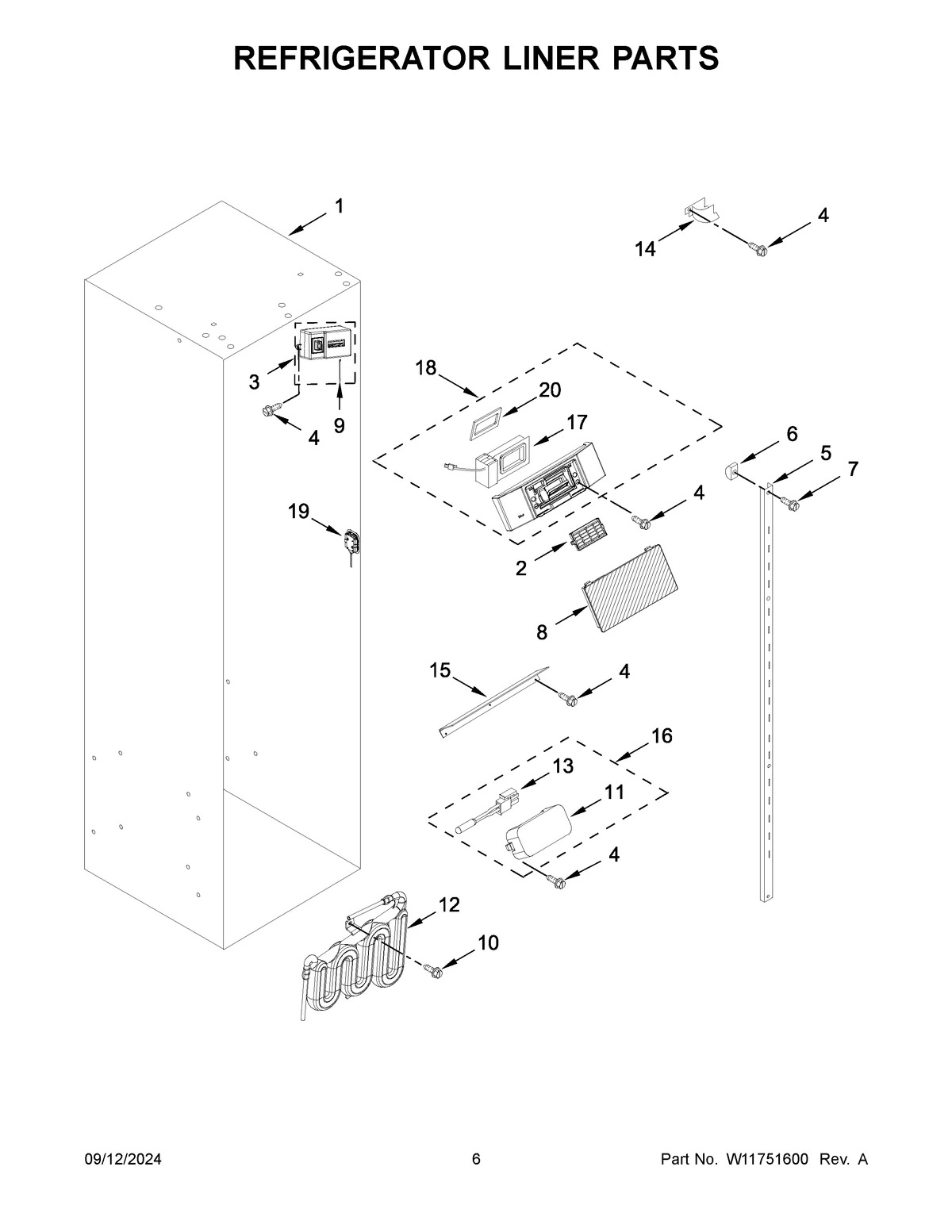 04 - REFRIGERATOR LINER PARTS