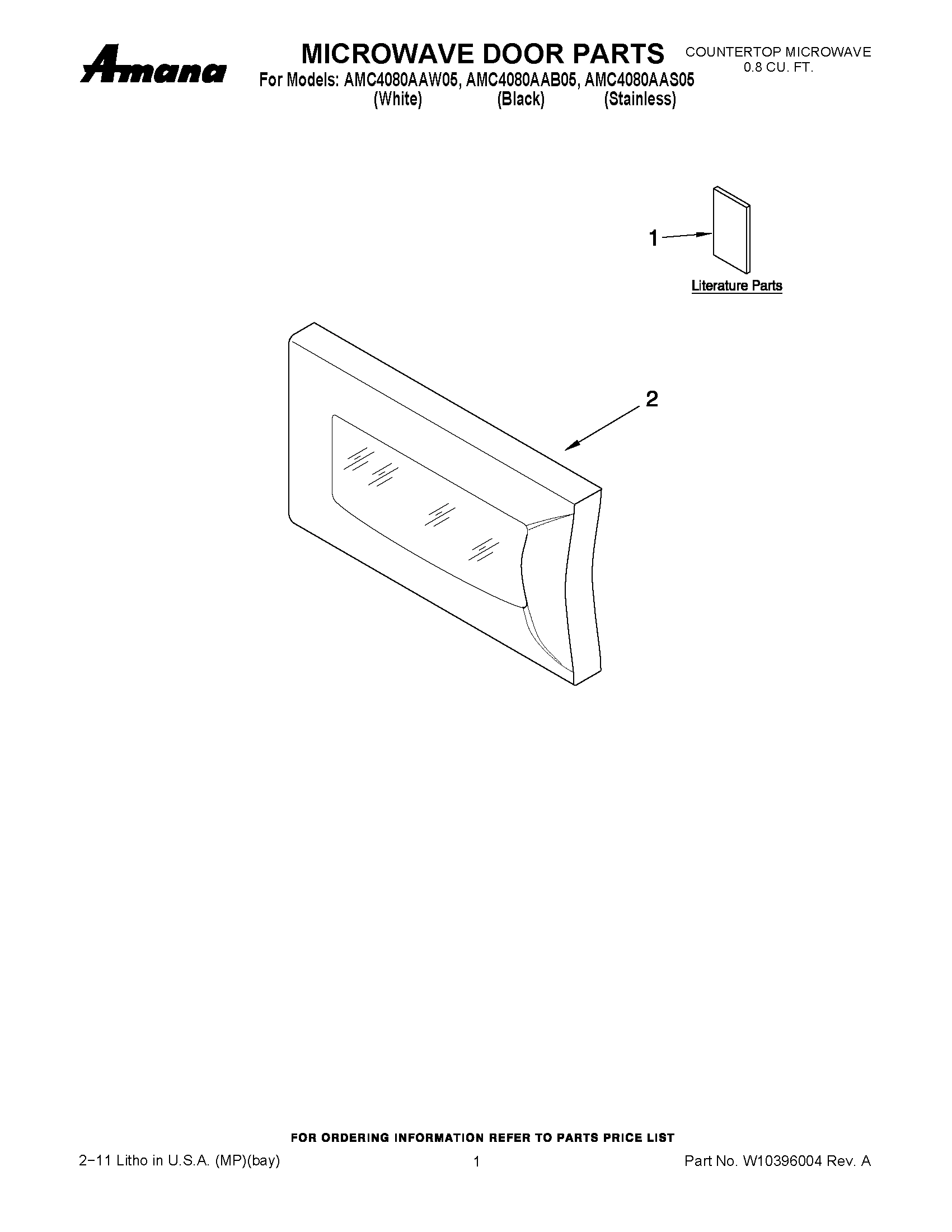 01 - MICROWAVE DOOR PARTS