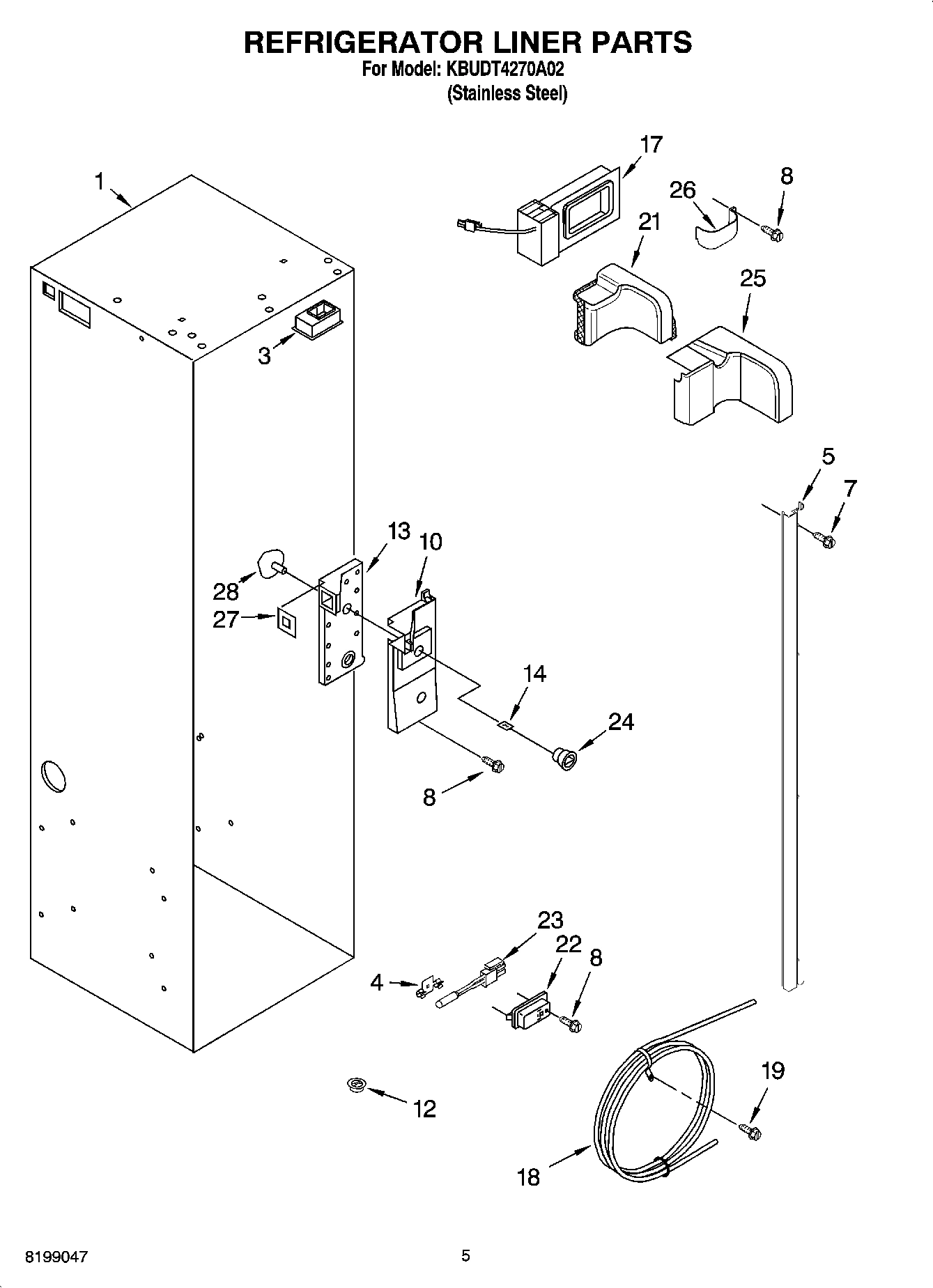 04 - REFRIGERATOR LINER PARTS