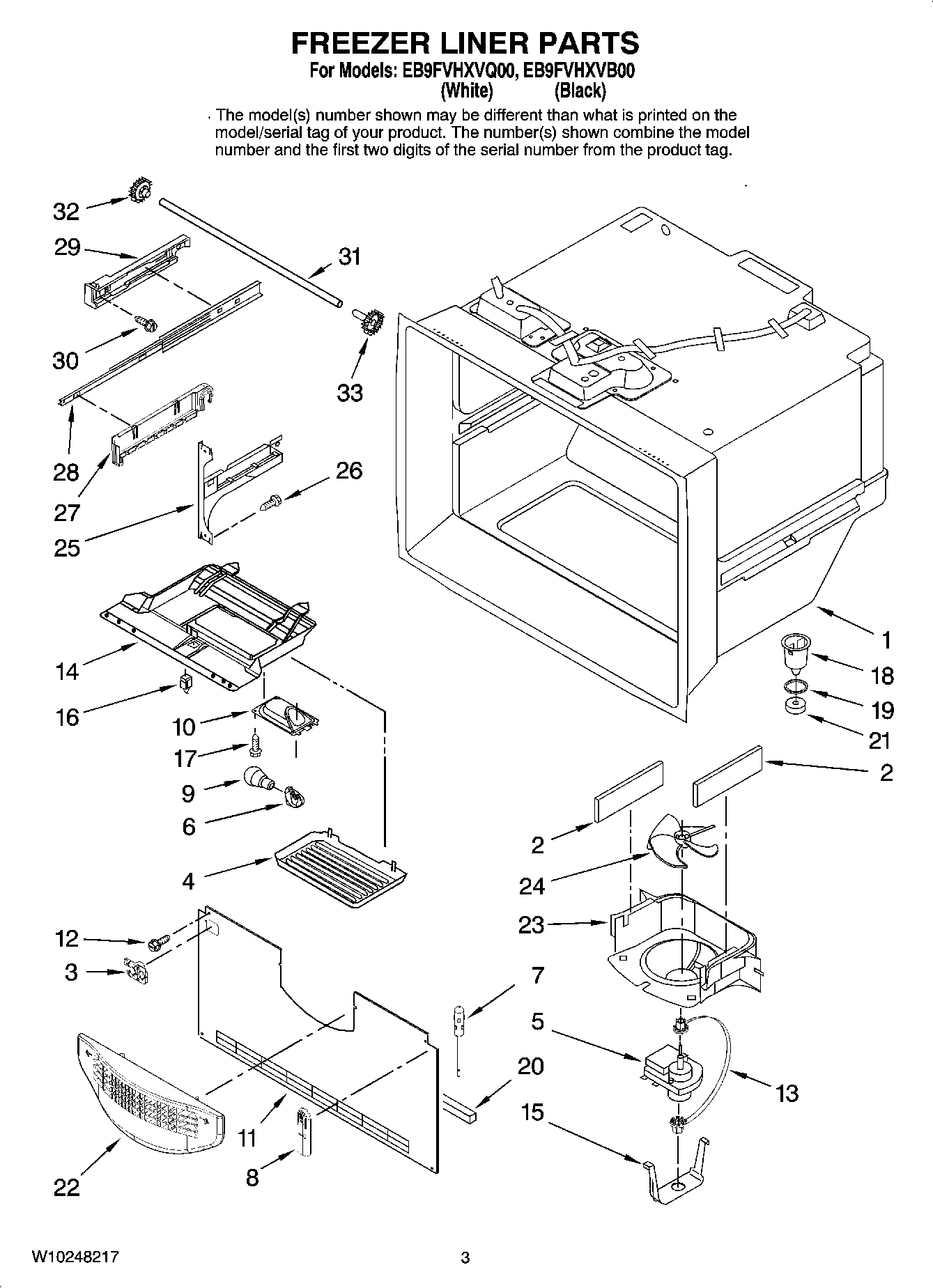 02 - FREEZER LINER PARTS