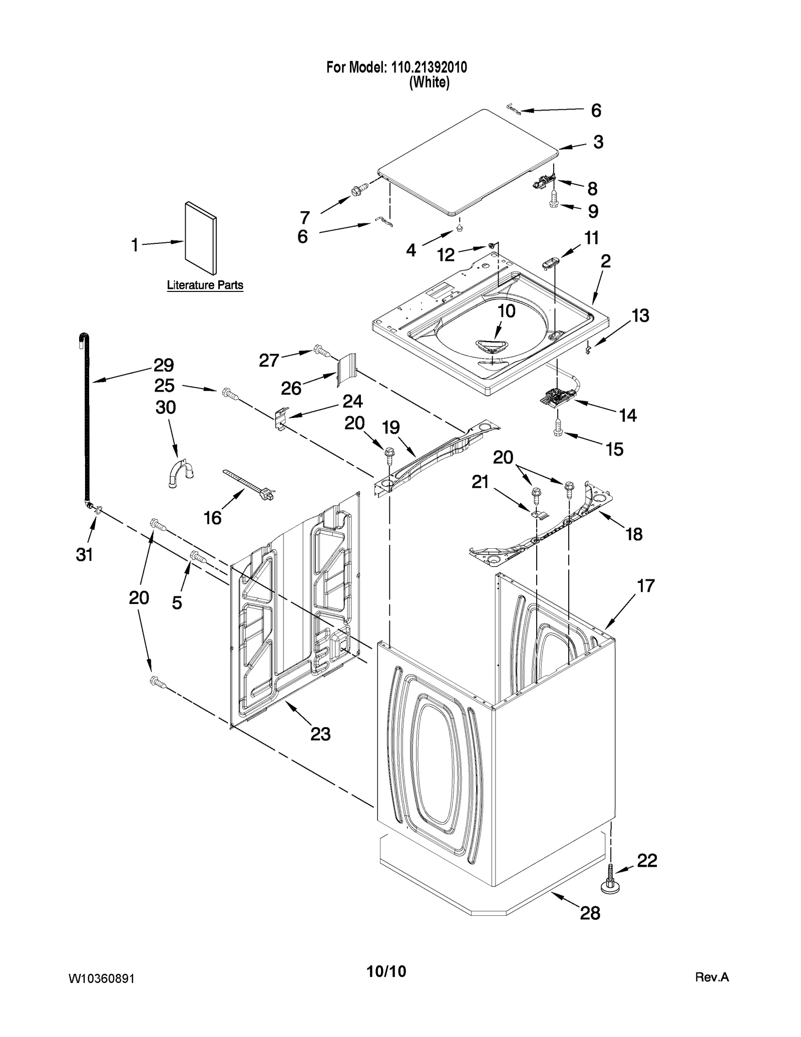 TOP AND CABINET PARTS