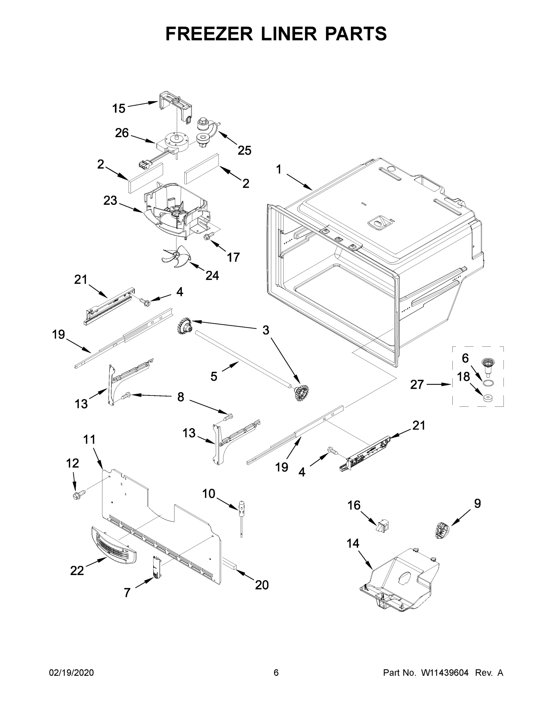04 - FREEZER LINER PARTS
