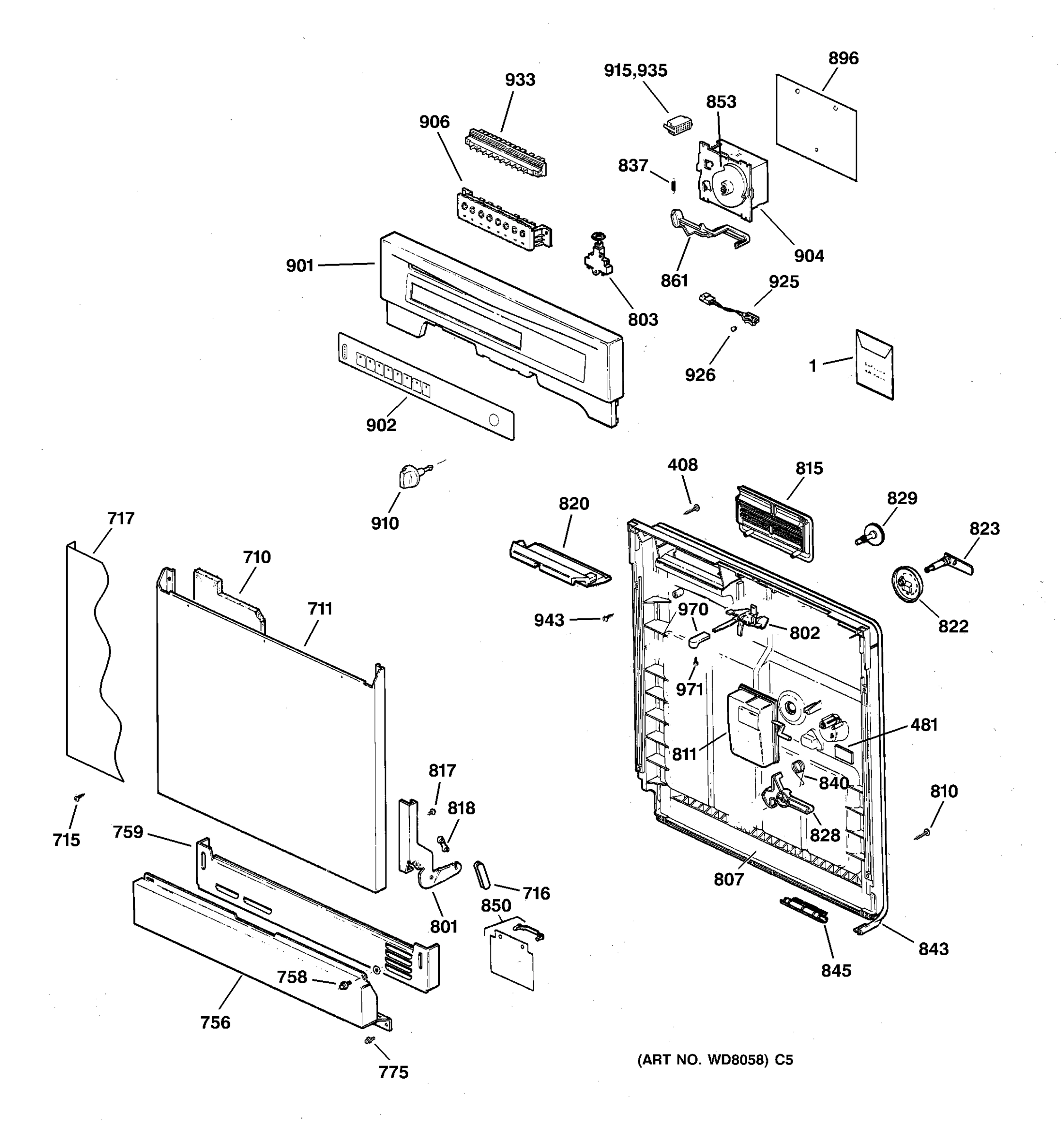 ESCUTCHEON & DOOR ASSEMBLY