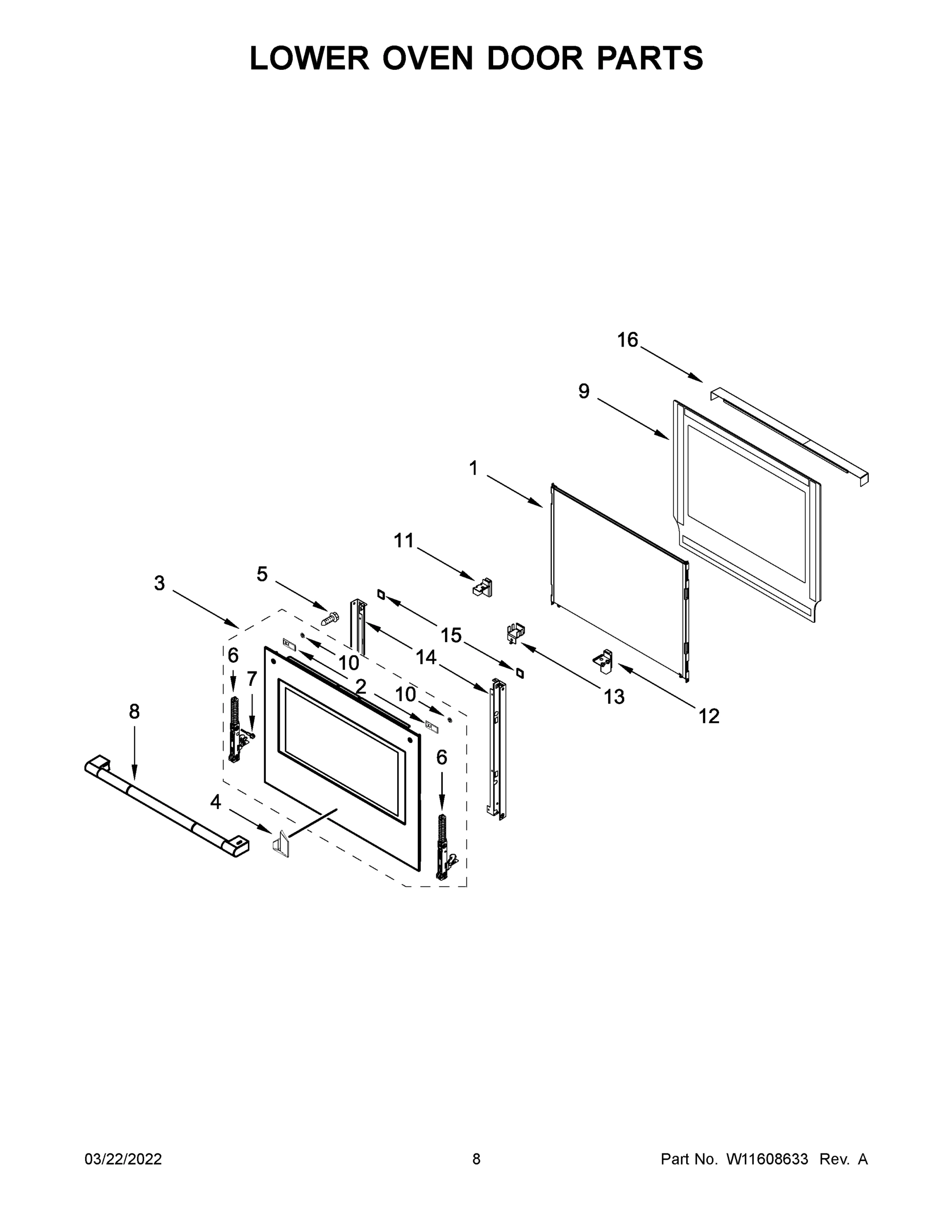 05 - LOWER OVEN DOOR PARTS