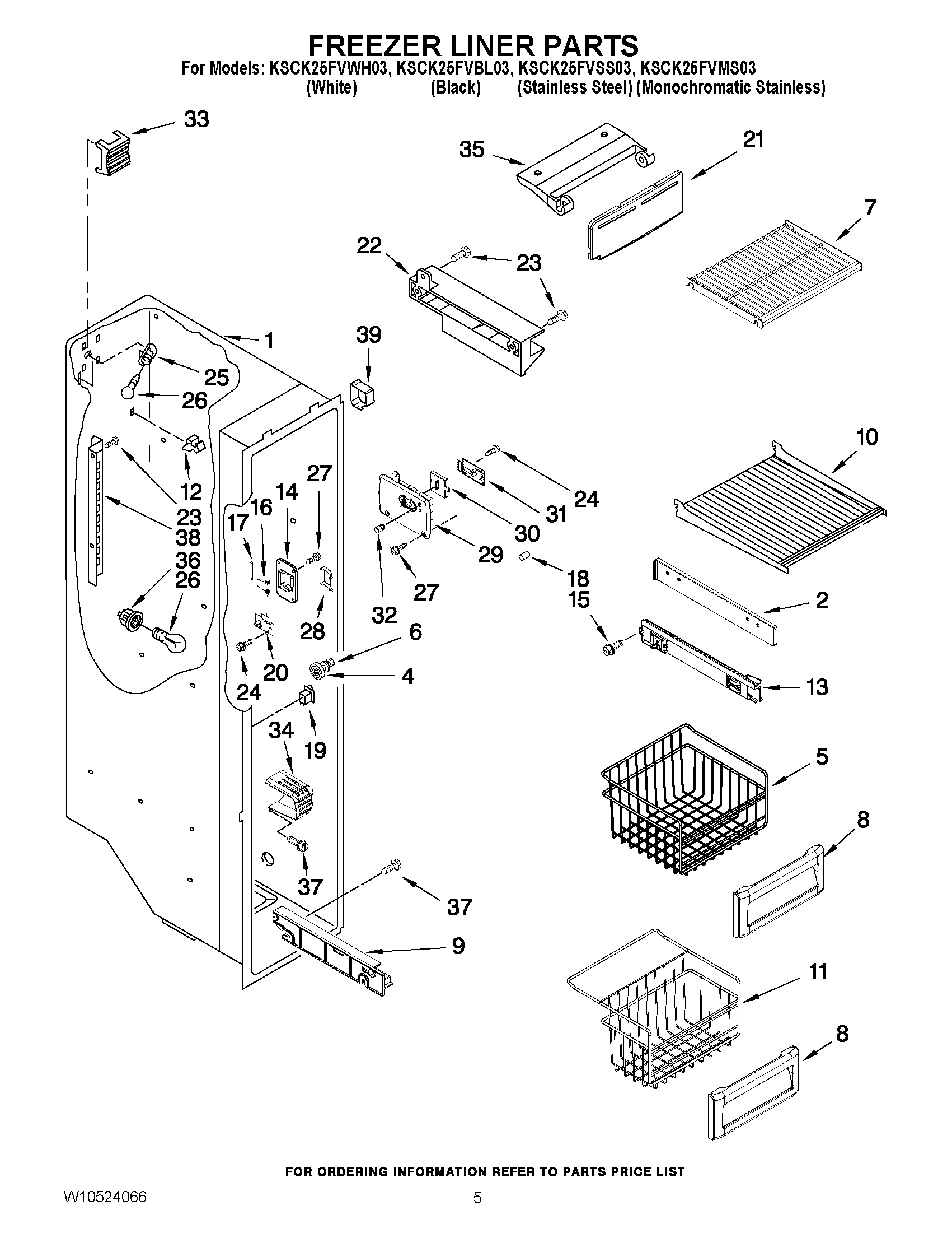 04 - FREEZER LINER PARTS