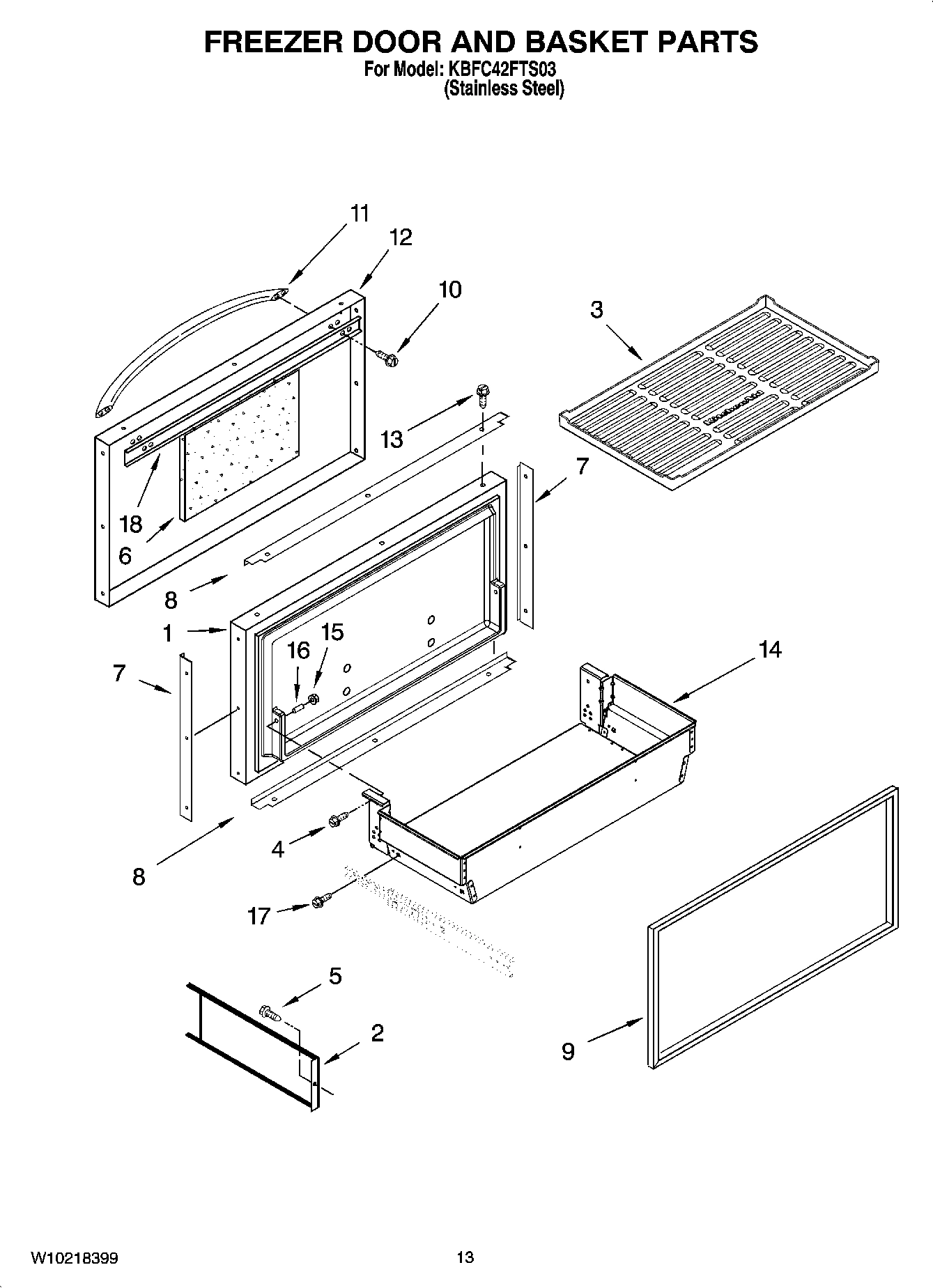 08 - FREEZER DOOR AND BASKET PARTS