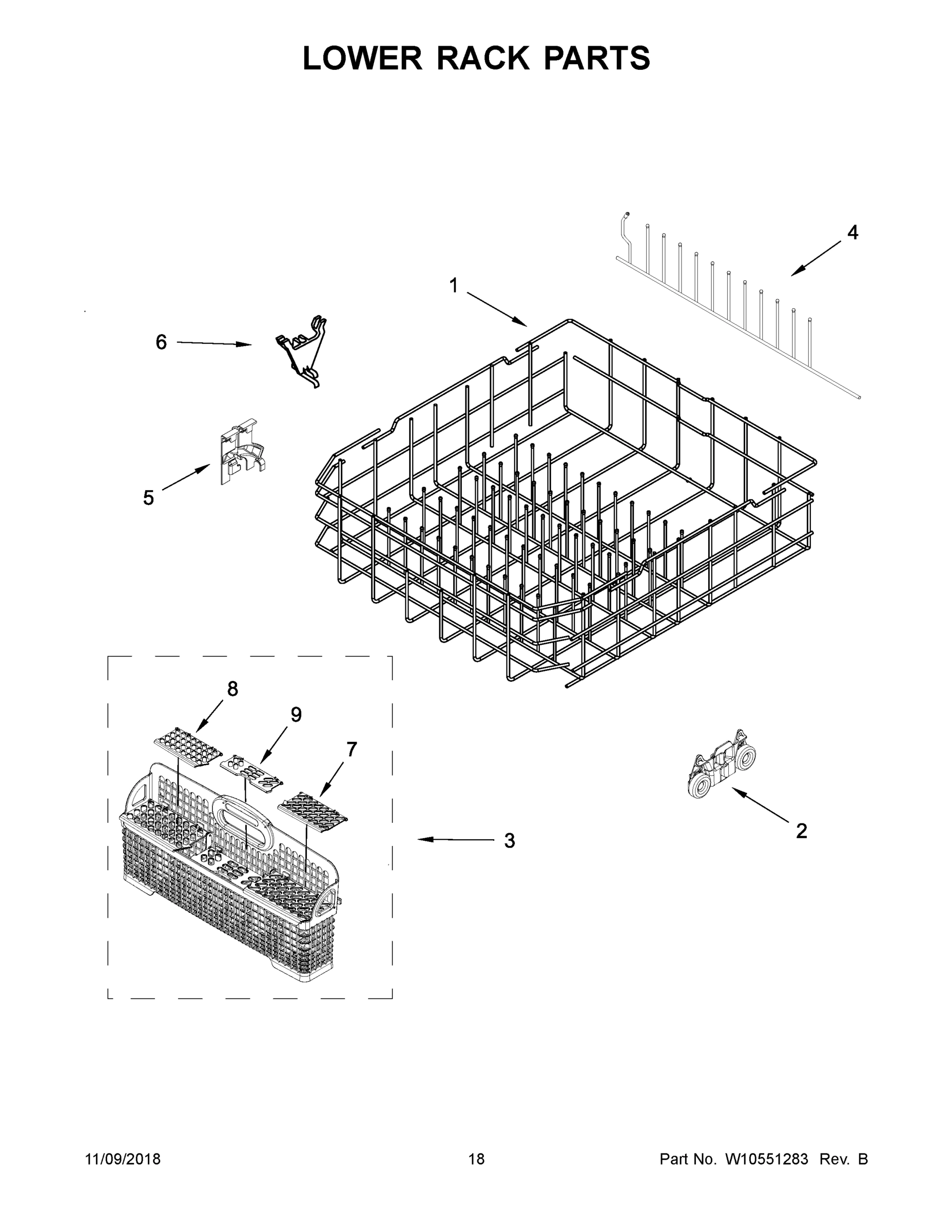 10 - LOWER RACK PARTS