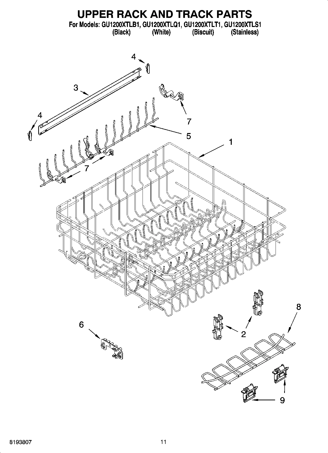 09 - UPPER RACK AND TRACK PARTS