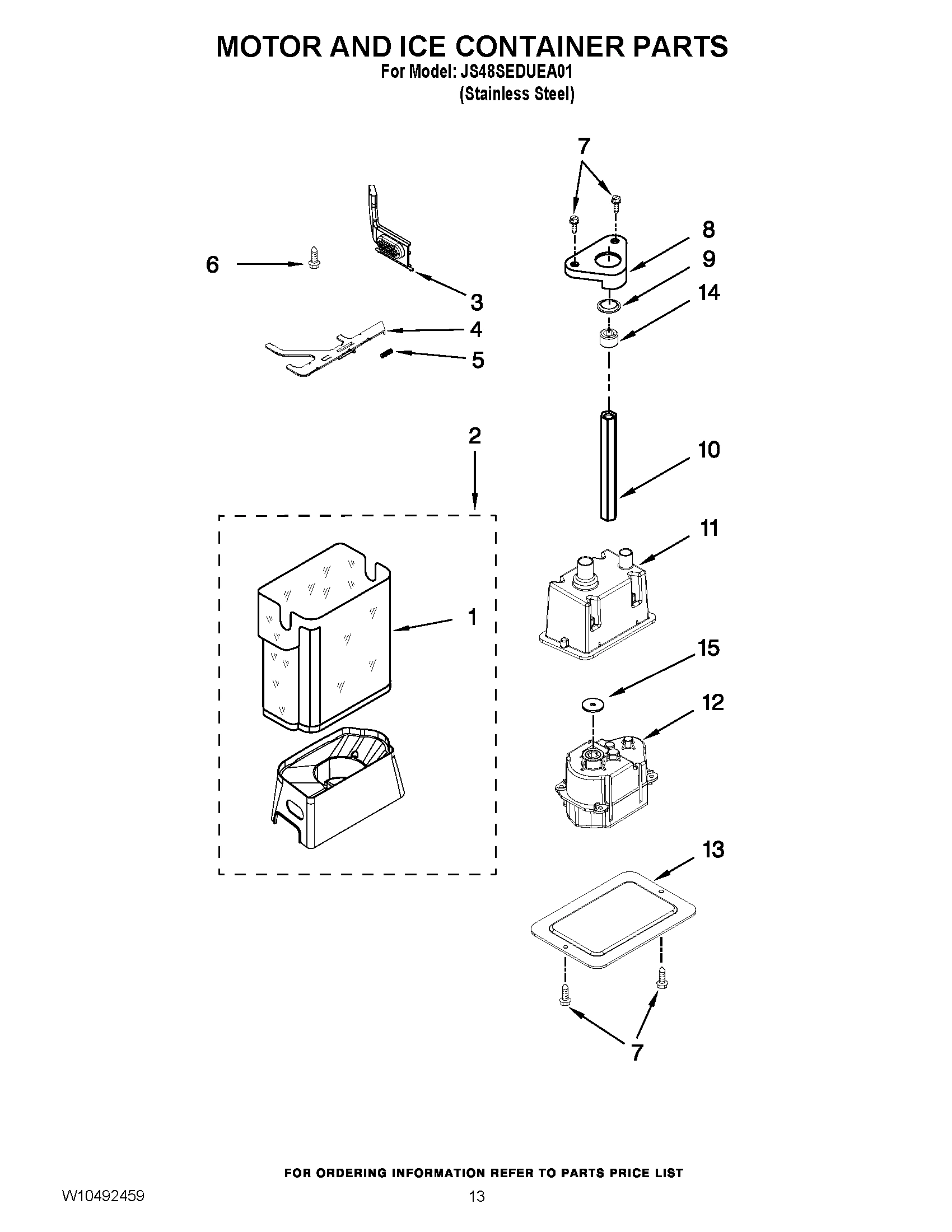 09 - MOTOR AND ICE CONTAINER PARTS