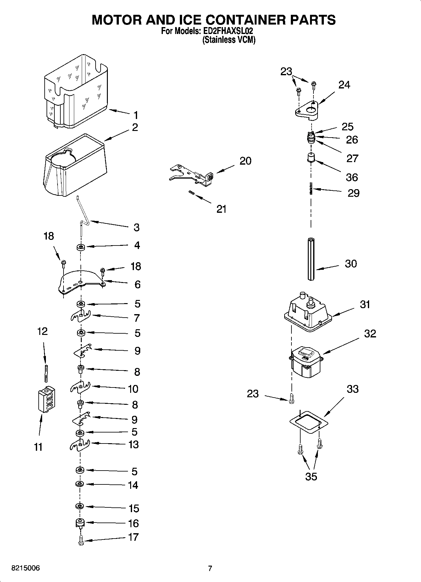 05 - MOTOR AND ICE CONTAINER PARTS