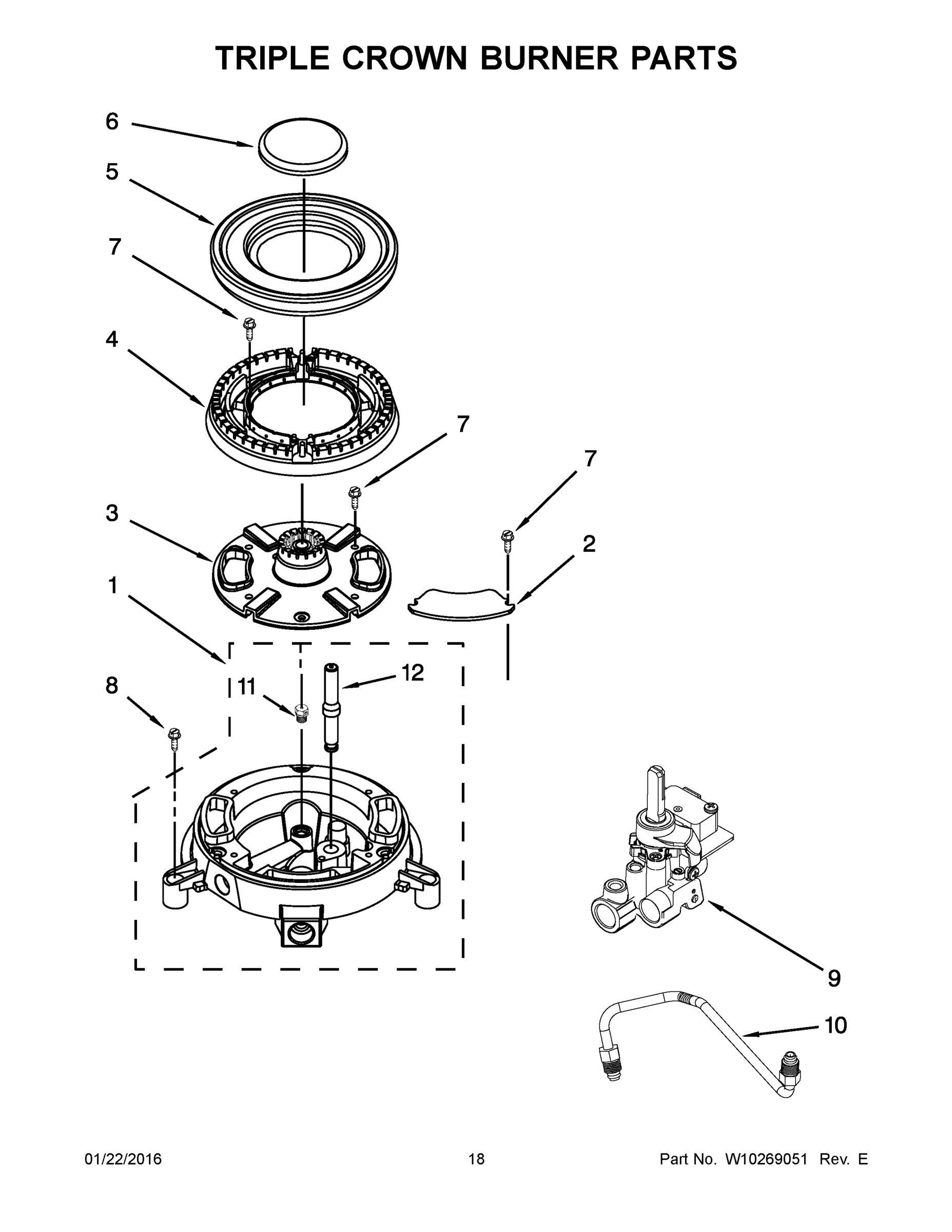 10 - TRIPLE CROWN BURNER PARTS