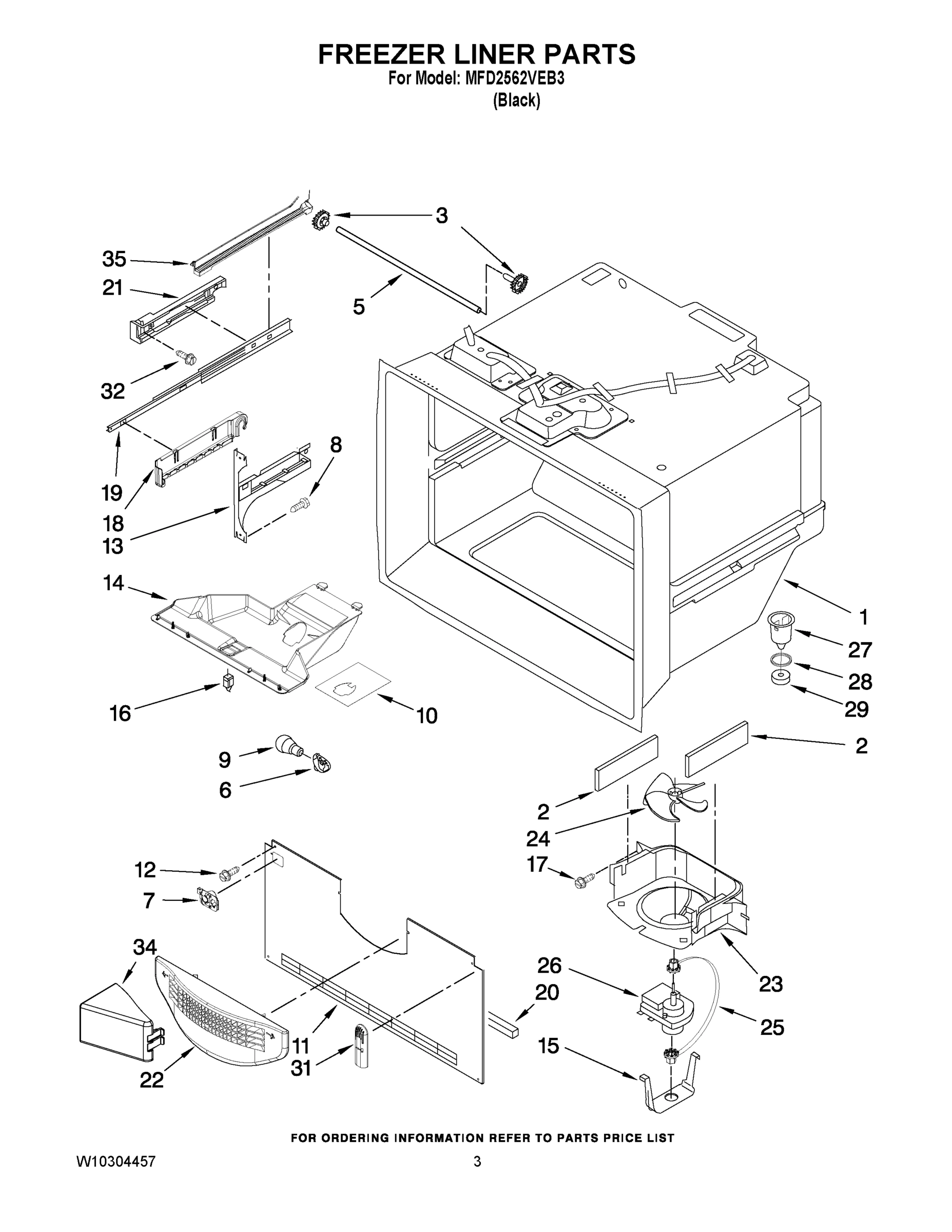 02 - FREEZER LINER PARTS