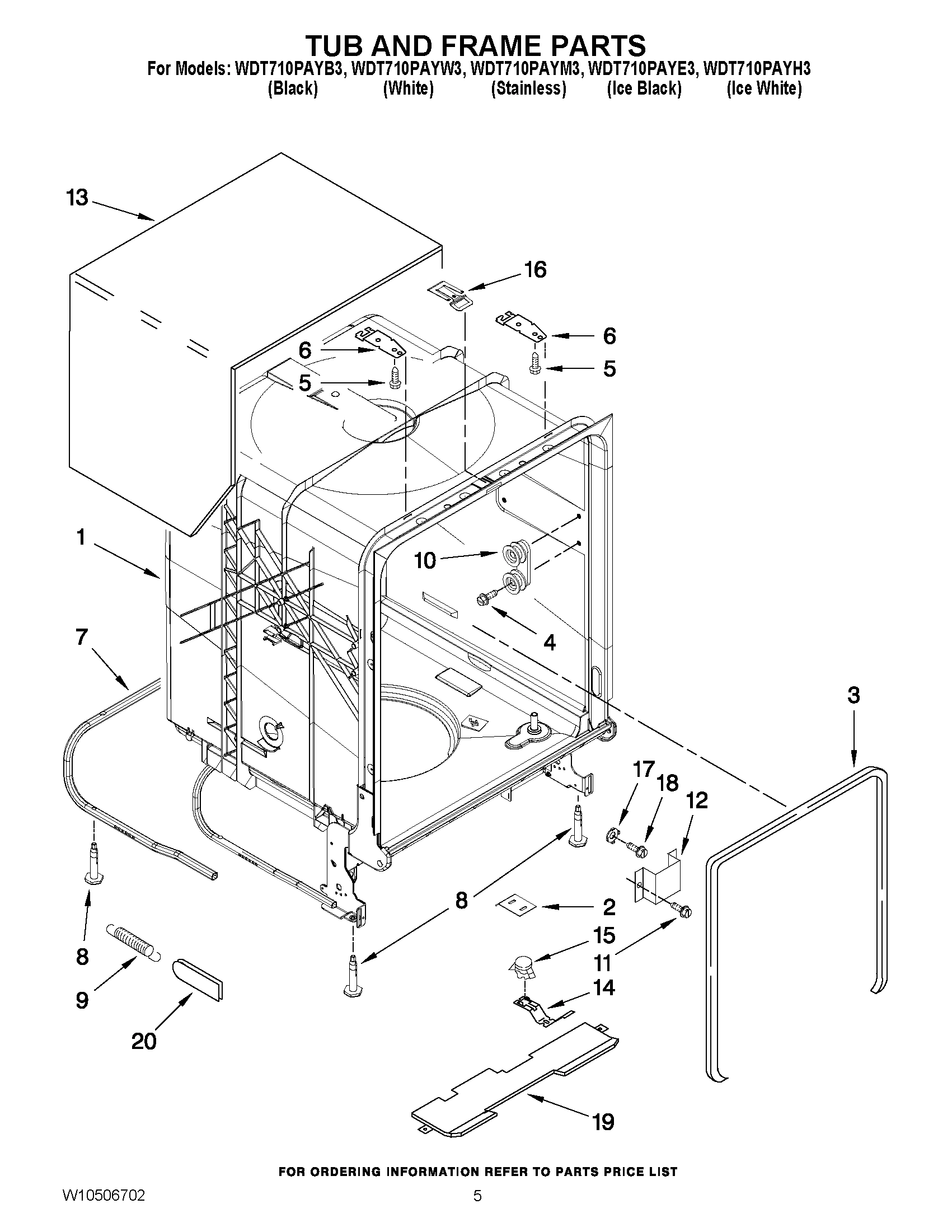 05 - TUB AND FRAME PARTS