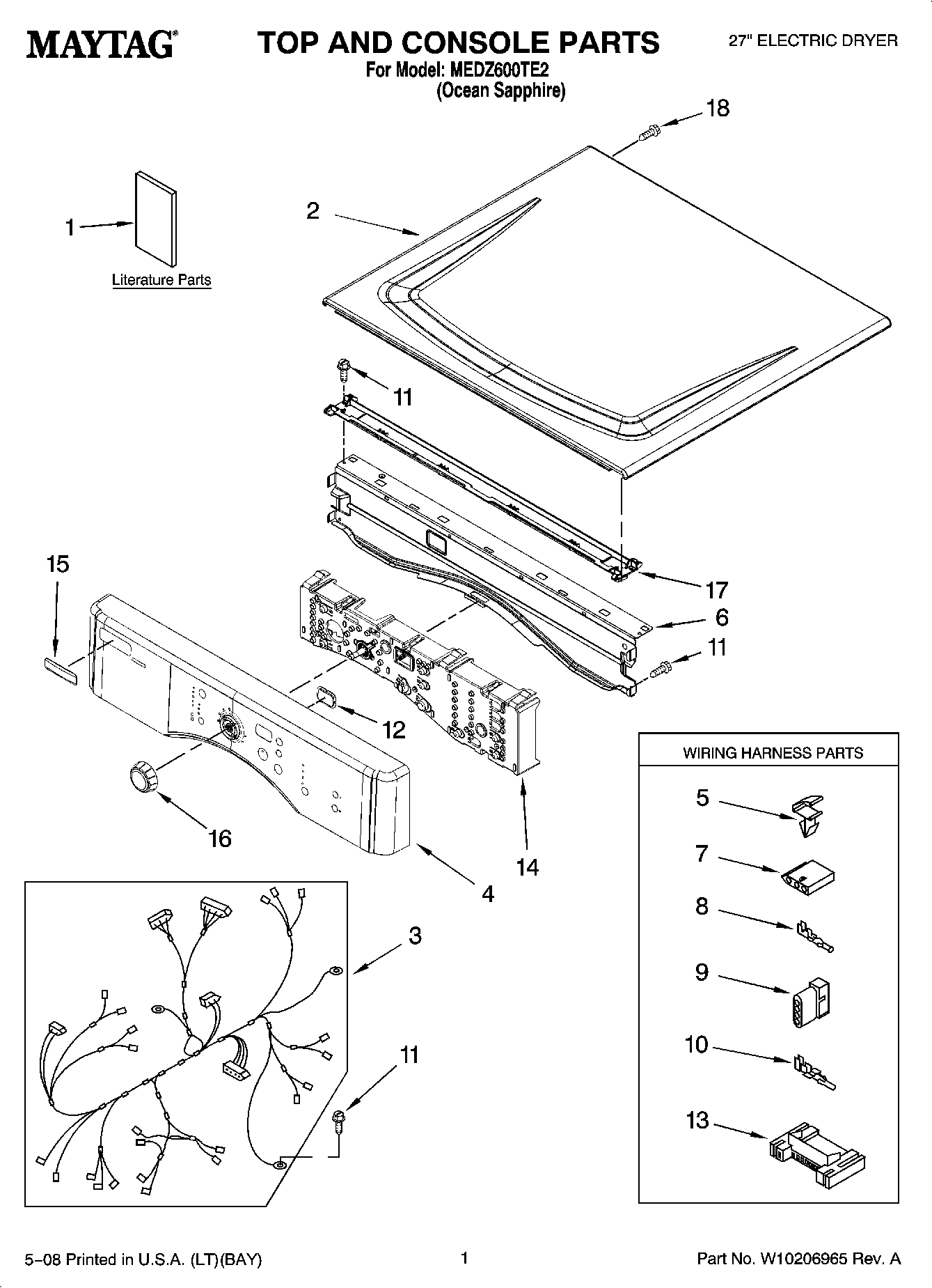 01 - TOP AND CONSOLE PARTS