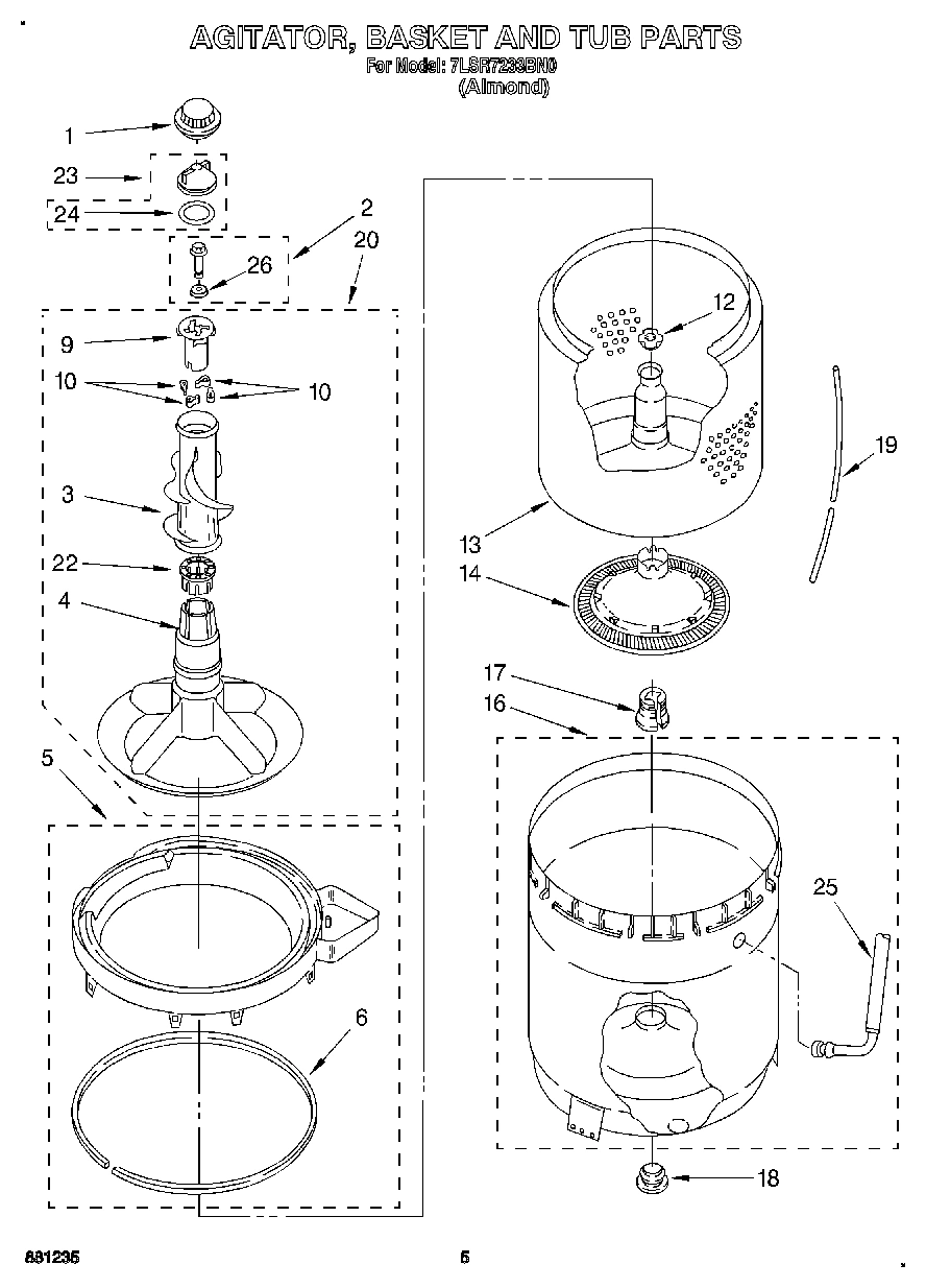 04 - AGITATOR, BASKET AND TUB
