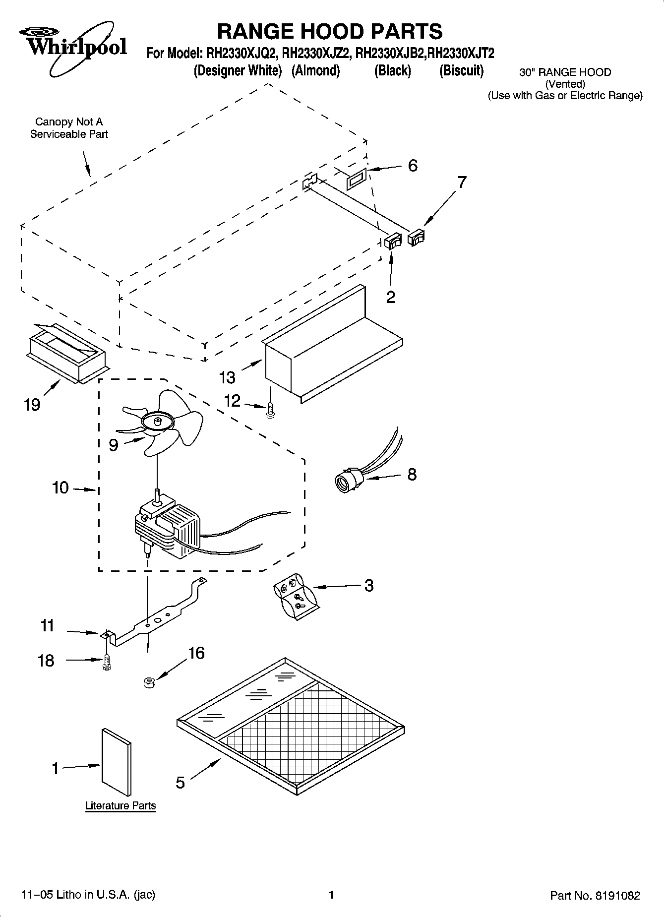 01 - RANGE HOOD PARTS