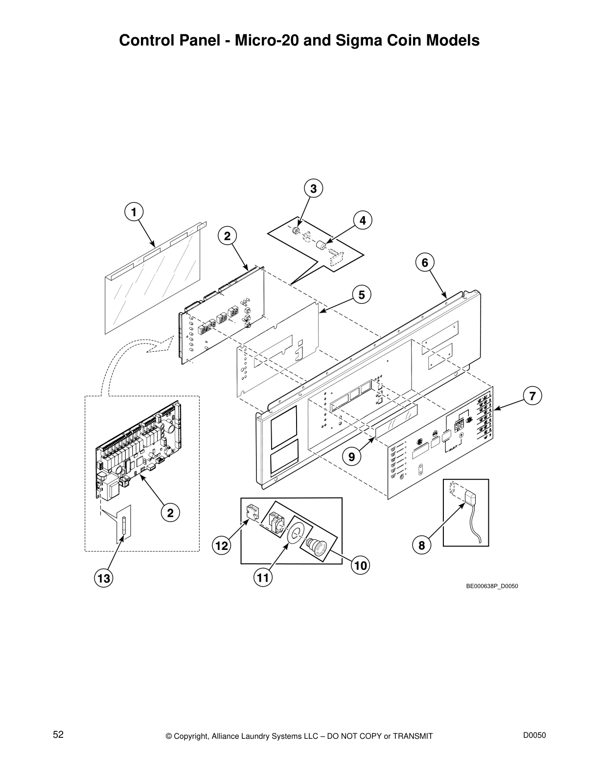 Control Panel - Micro-20 and Sigma Coin Models